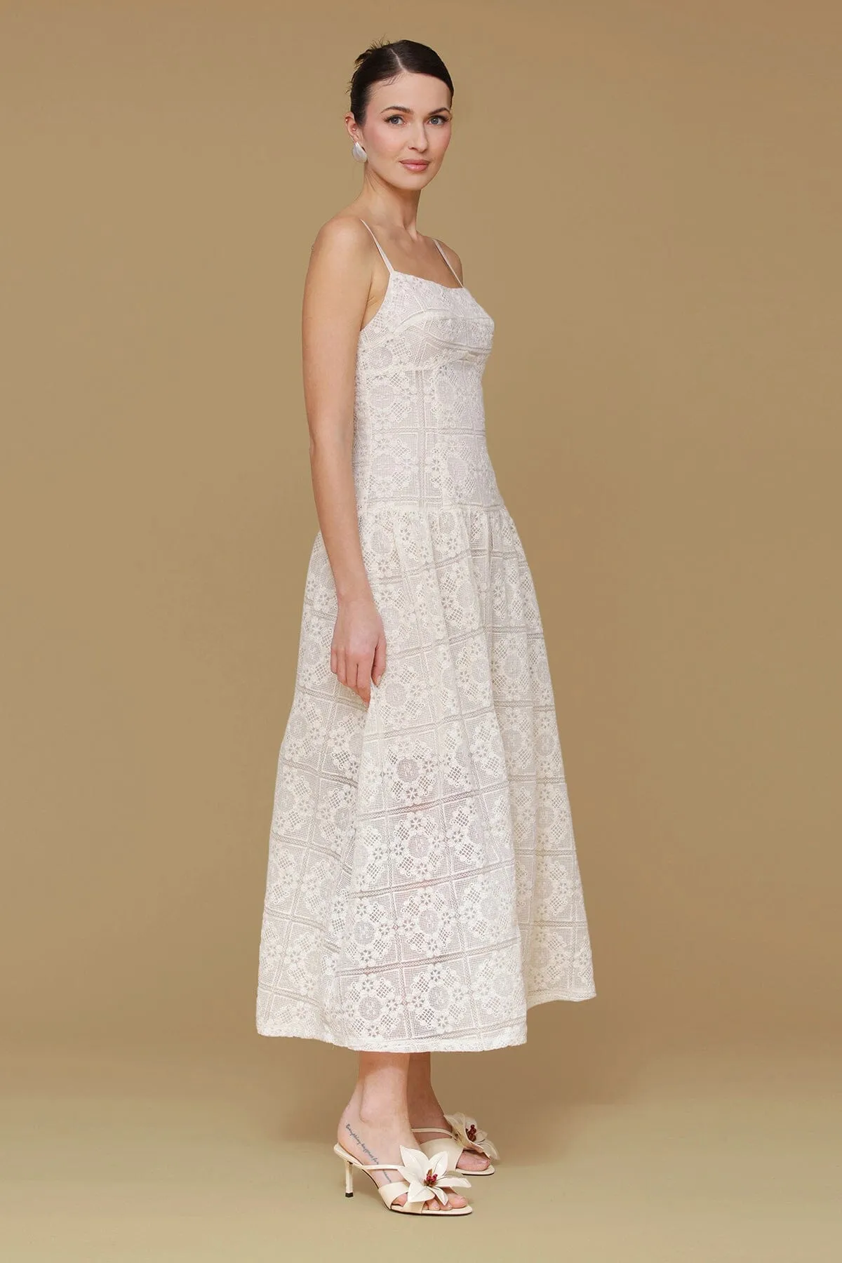 Crochet Drop Waist Maxi Dress sold by Avec Les Filles product image thumbnail 5