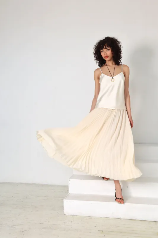 Satin Drop-Waist Pleated Maxi Dress made by Avec Les Filles