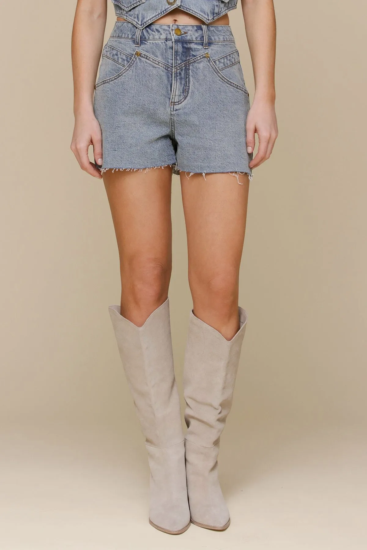 Western Cut-Off Jean Shorts sold by Avec Les Filles product image thumbnail 4