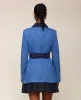 Two-Tone Denim Belted Military Jacket sold by Avec Les Filles