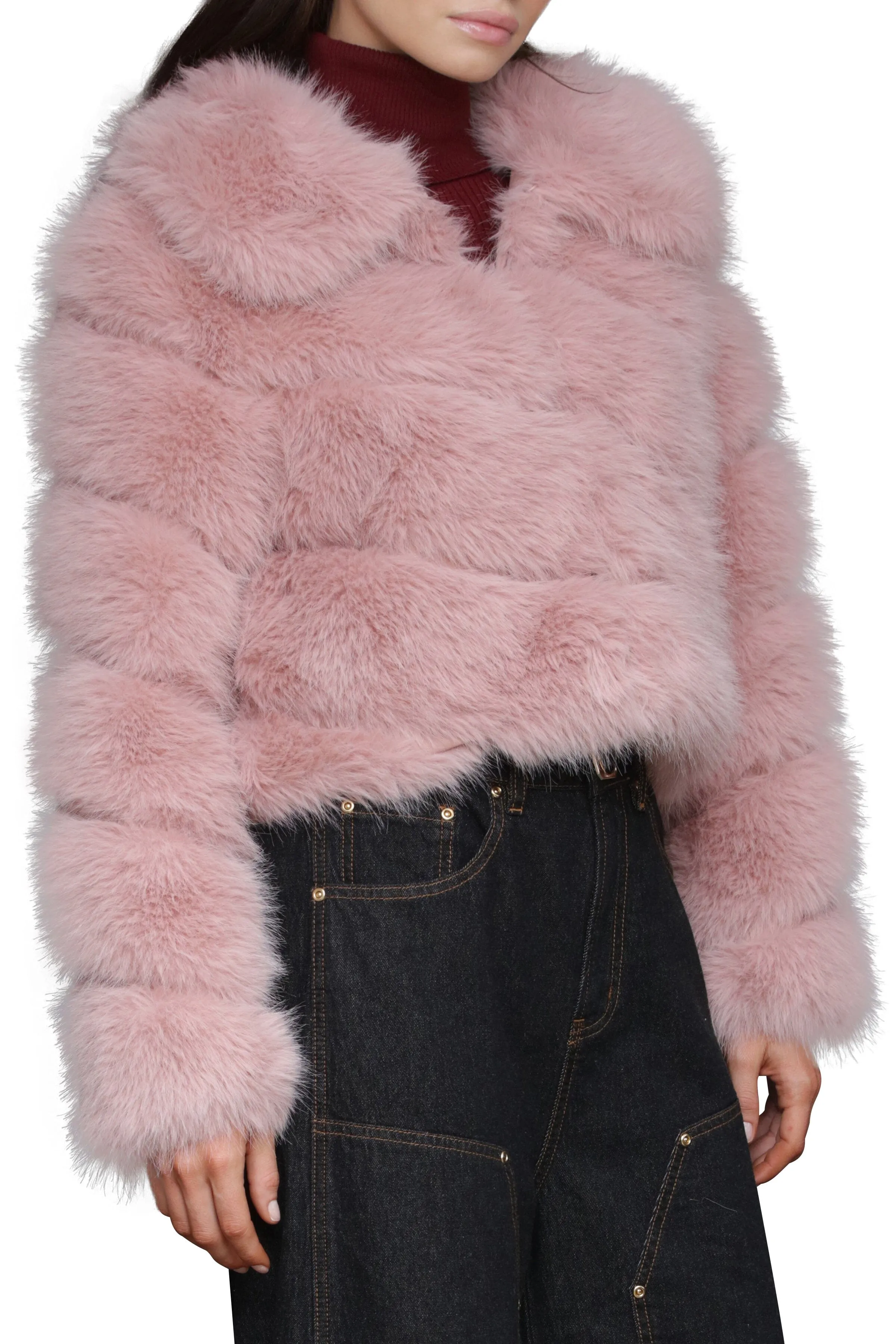 Luxe Faux Fur Paneled Coat sold by Avec Les Filles product image thumbnail 3