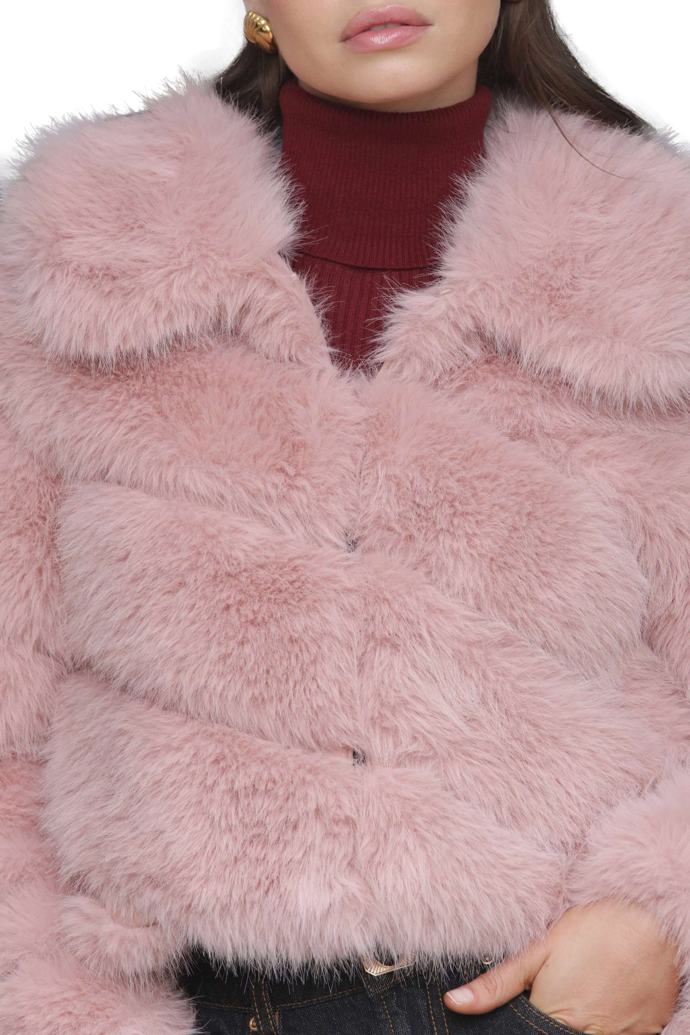 Luxe Faux Fur Paneled Coat sold by Avec Les Filles product image thumbnail 5