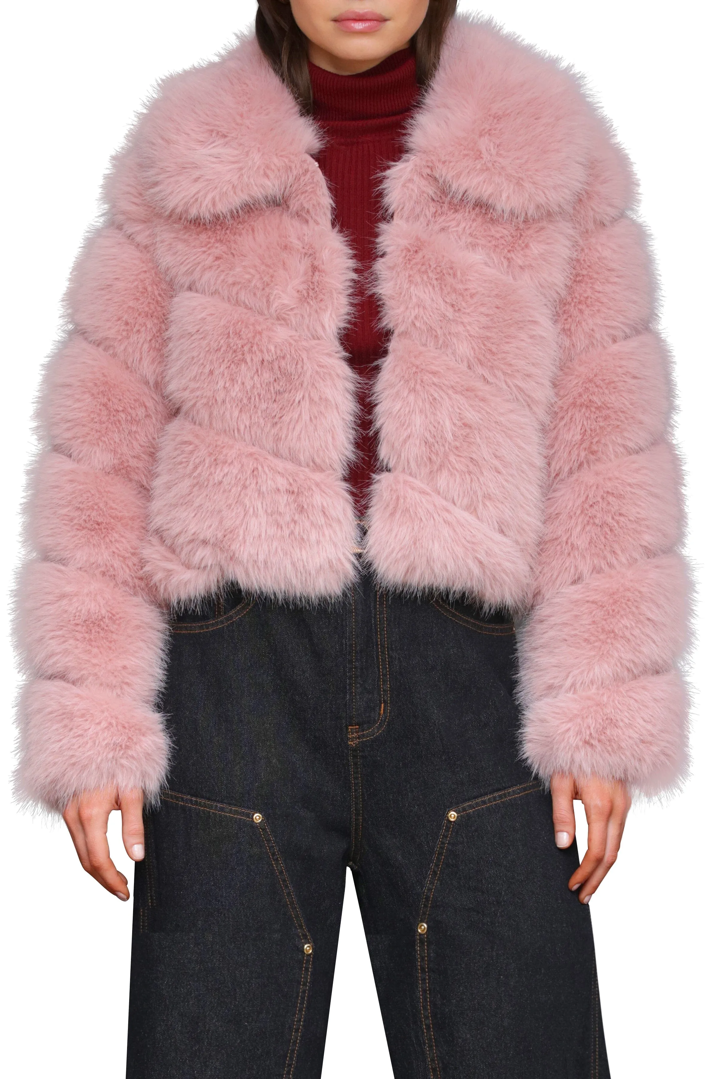 Luxe Faux Fur Paneled Coat sold by Avec Les Filles