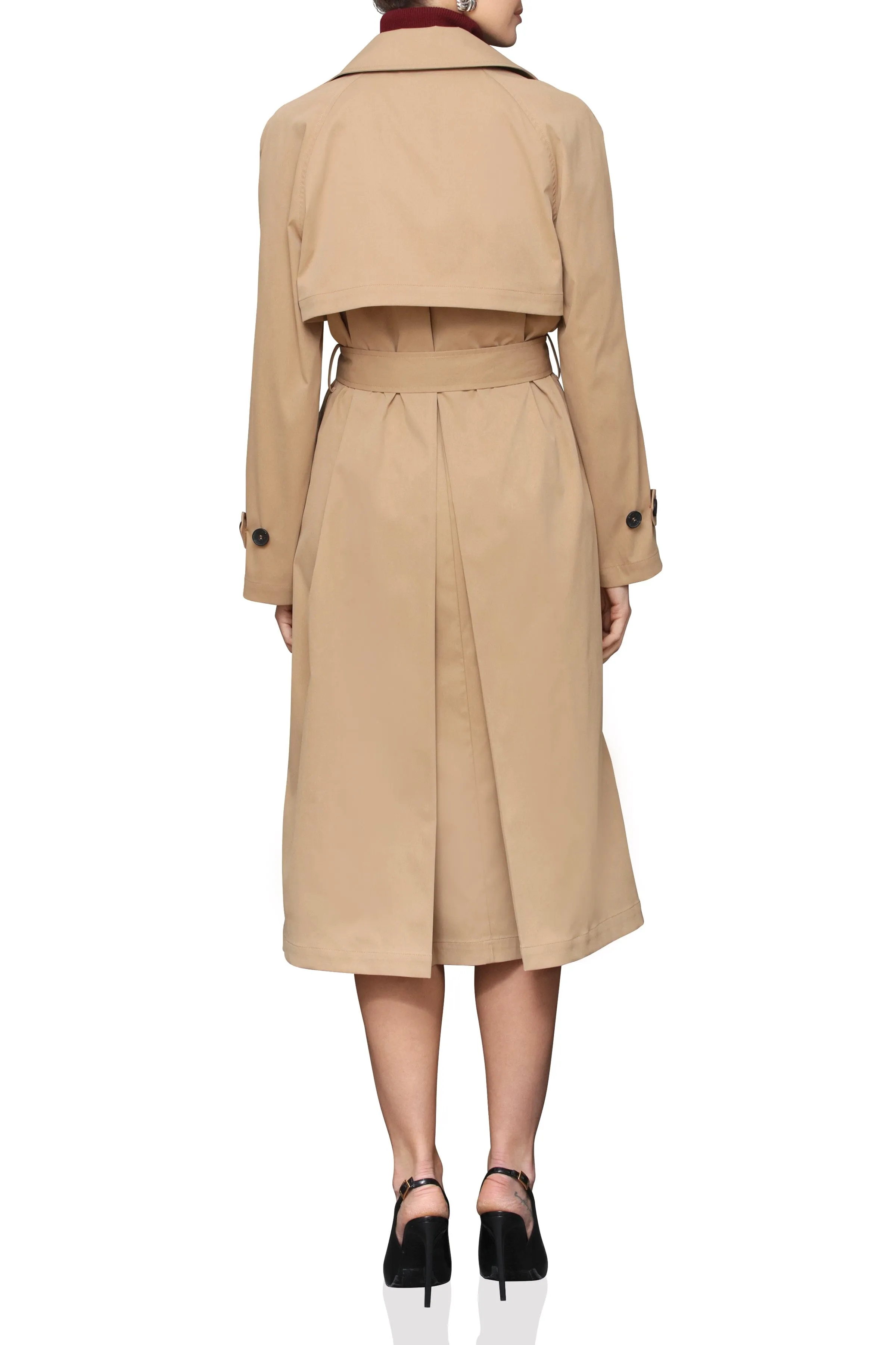 Double Breasted Drape Trench Coat sold by Avec Les Filles product image thumbnail 3