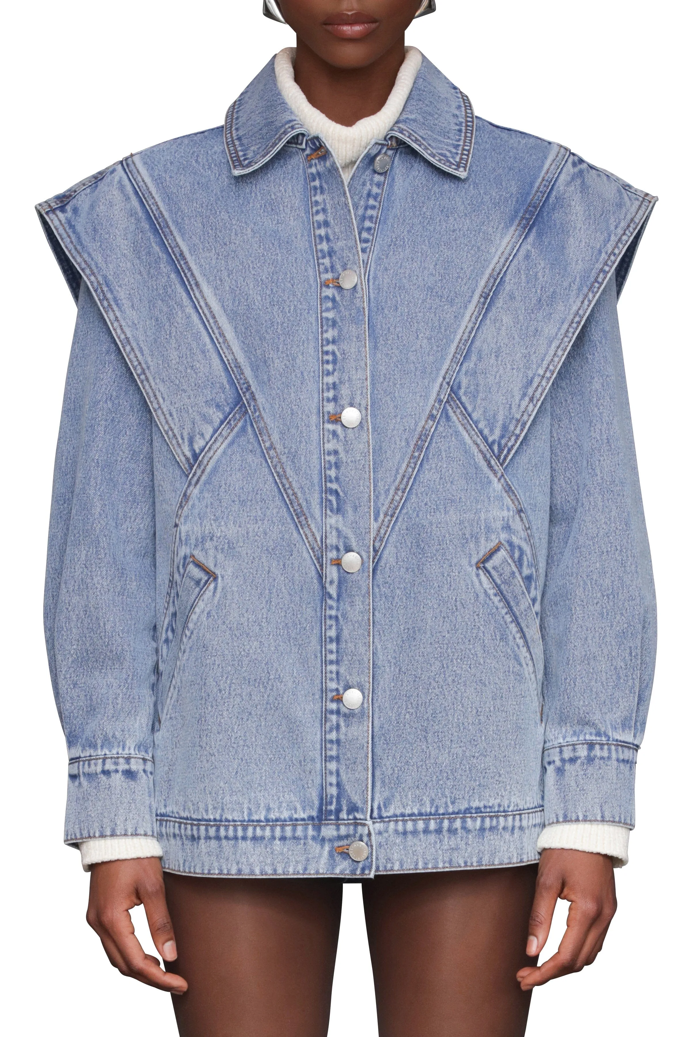 Retro Denim Jacket sold by Avec Les Filles product image thumbnail 5