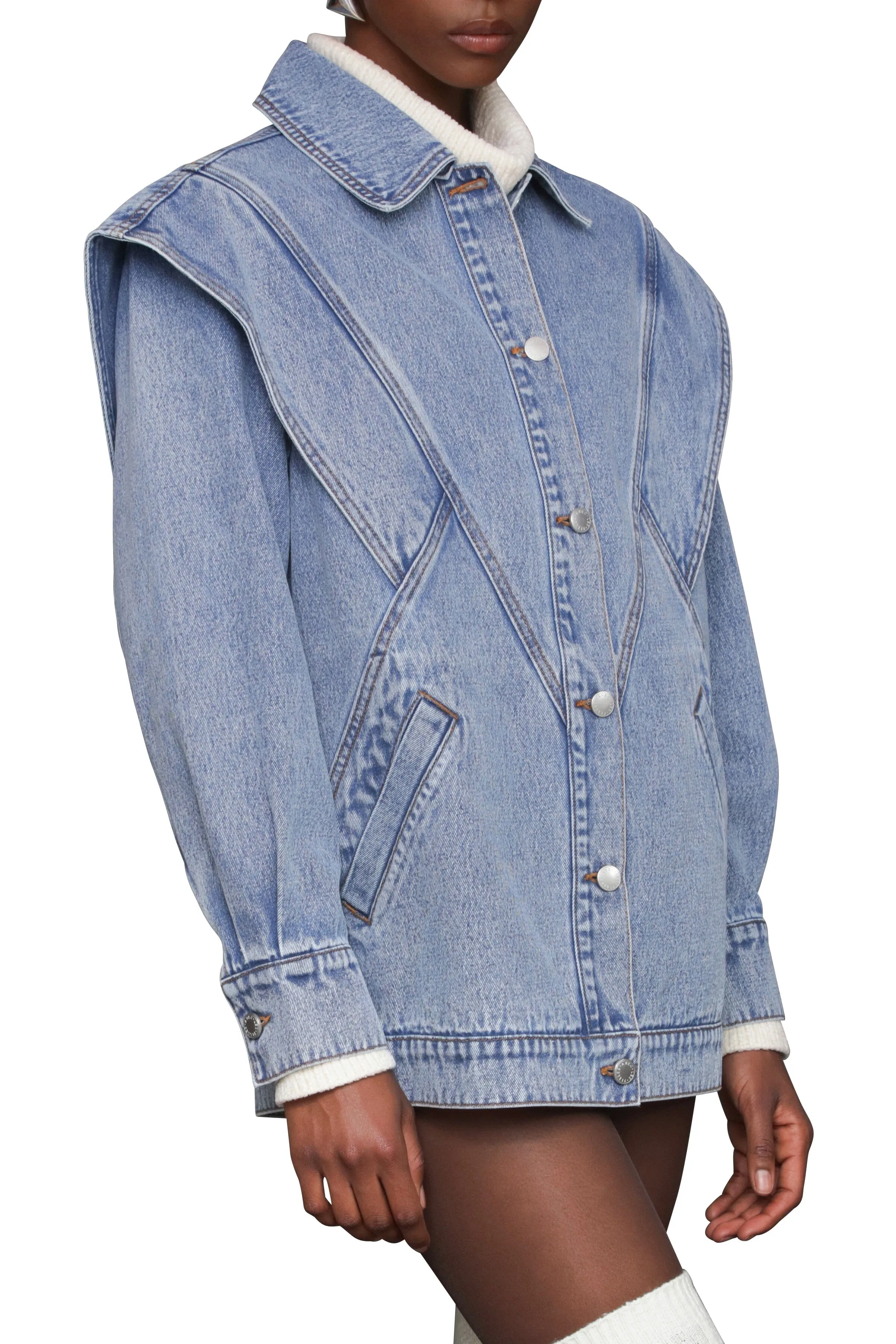 Retro Denim Jacket sold by Avec Les Filles product image thumbnail 2
