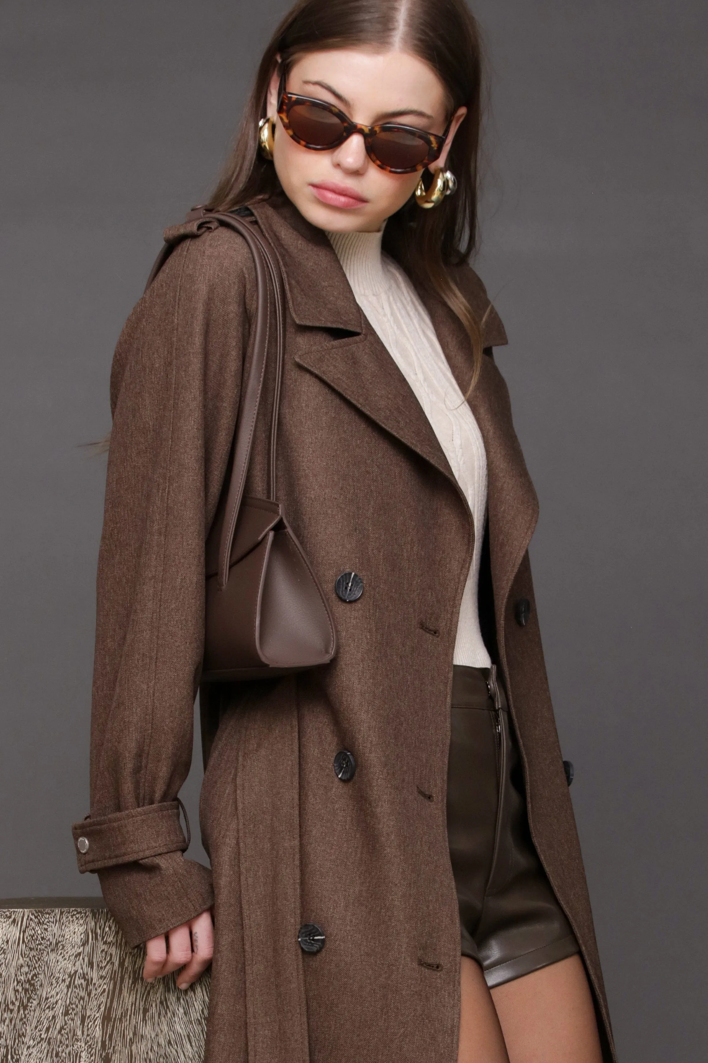 Belted Utility Trench Coat sold by Avec Les Filles product image thumbnail 2