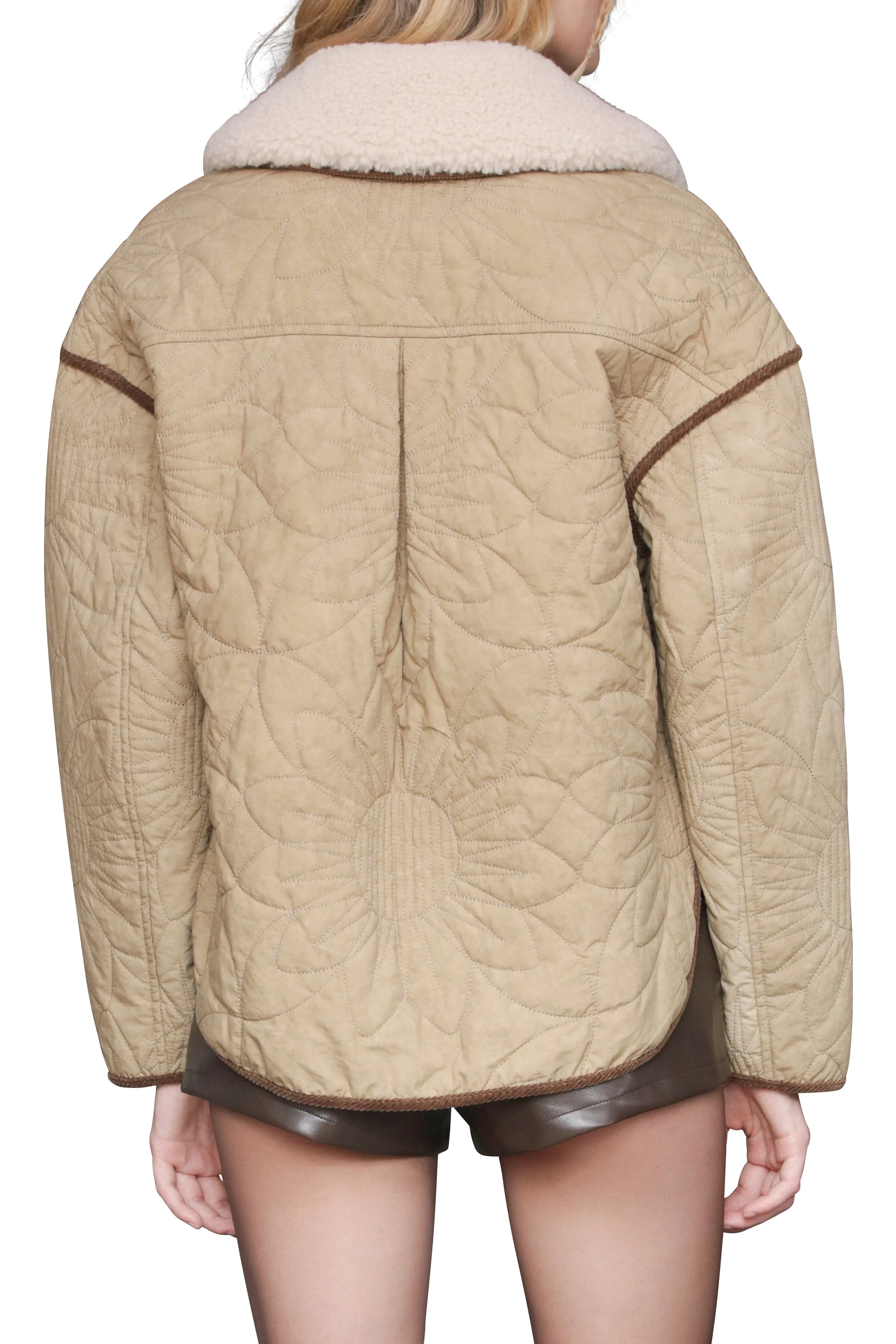 Contrast Trim Quilted Jacket sold by Avec Les Filles product image thumbnail 2