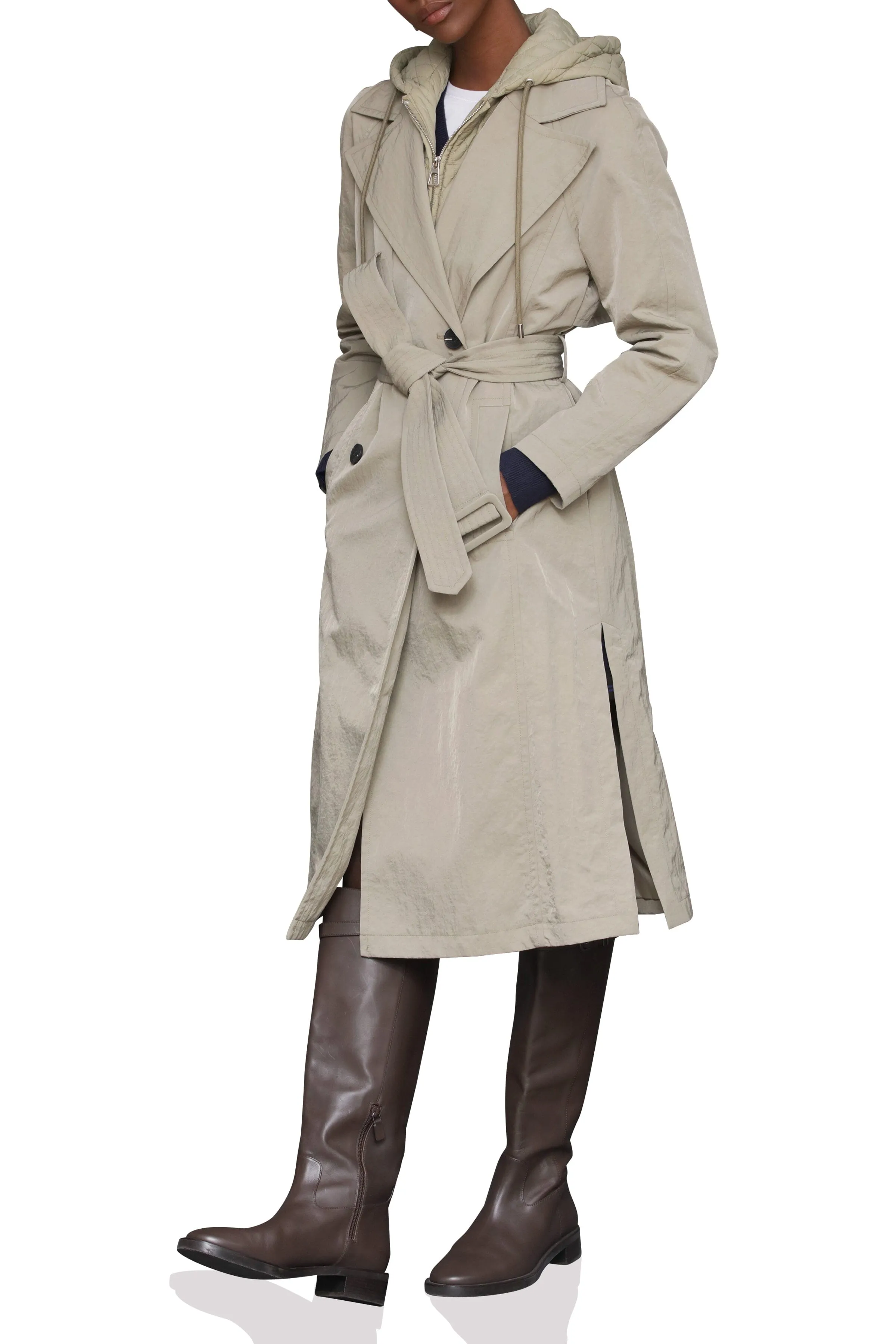 Hooded Rain Trench Coat sold by Avec Les Filles product image thumbnail 5
