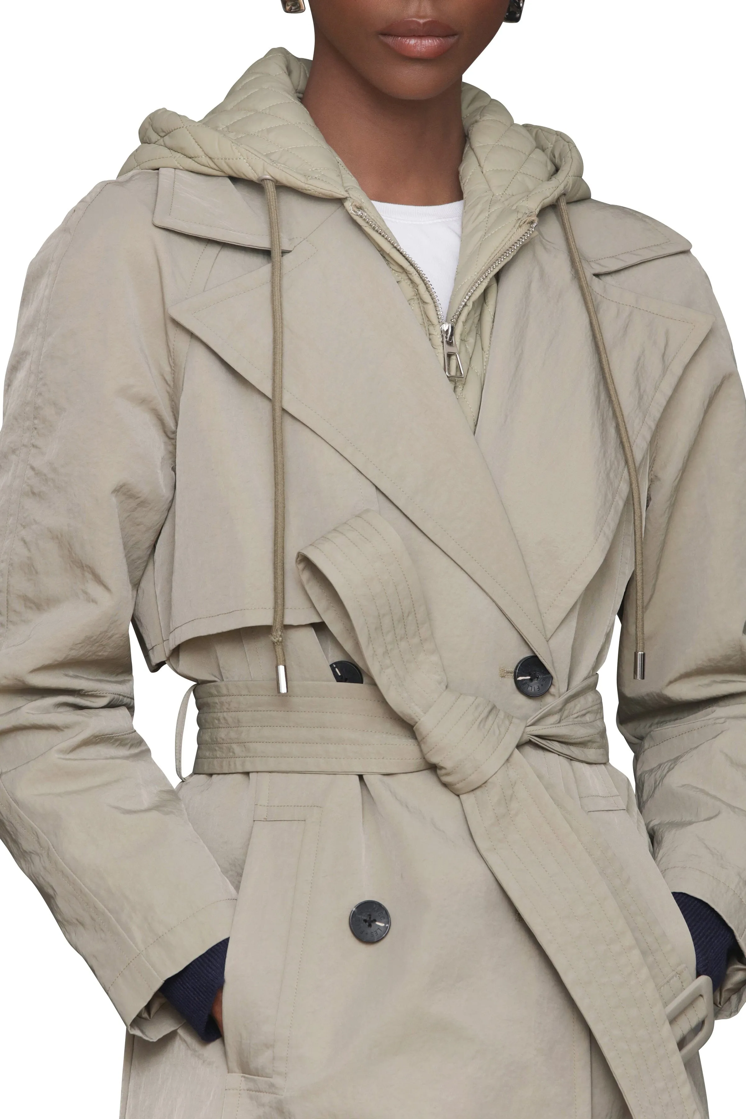 Hooded Rain Trench Coat sold by Avec Les Filles product image thumbnail 3