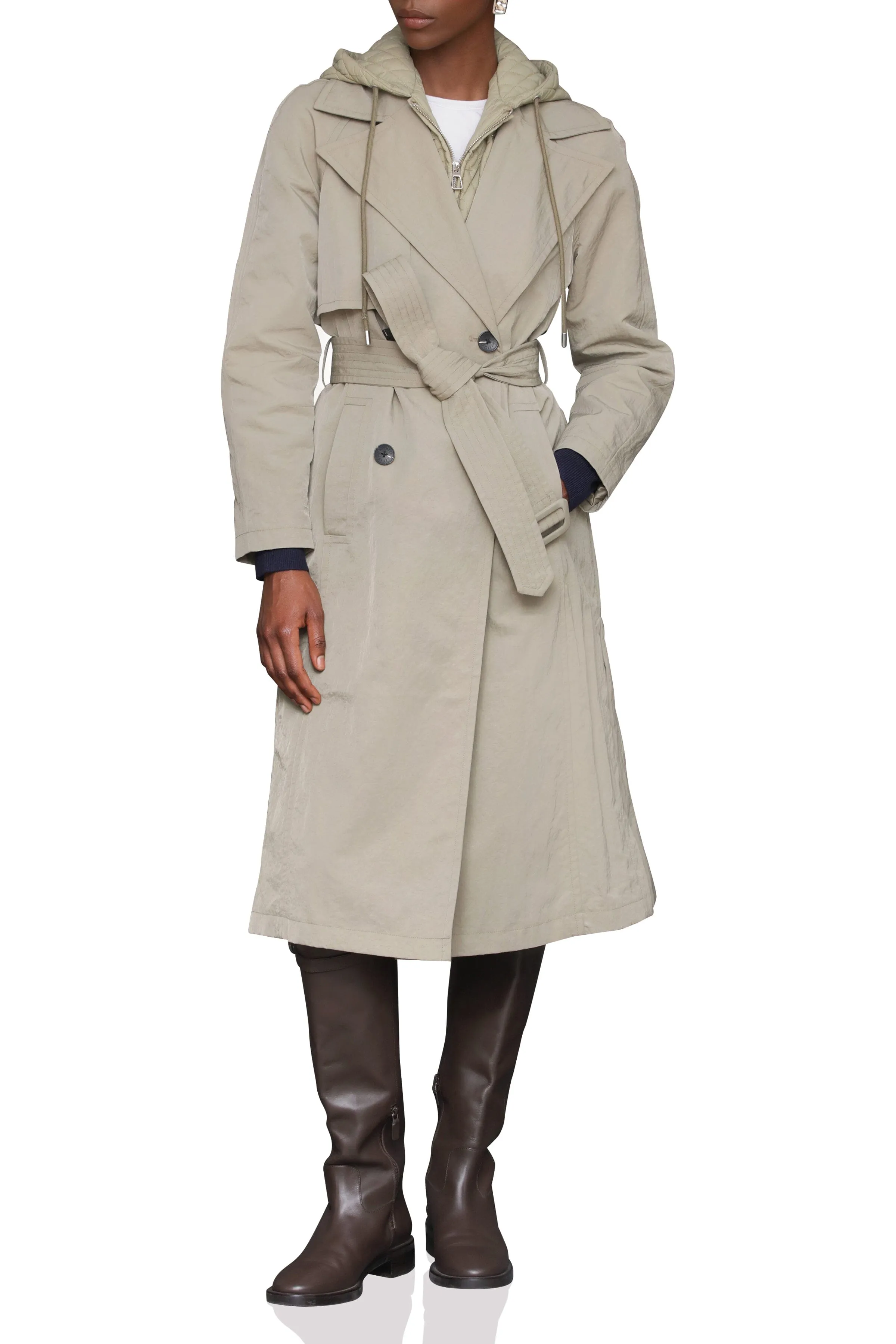 Hooded Rain Trench Coat sold by Avec Les Filles product image thumbnail 4