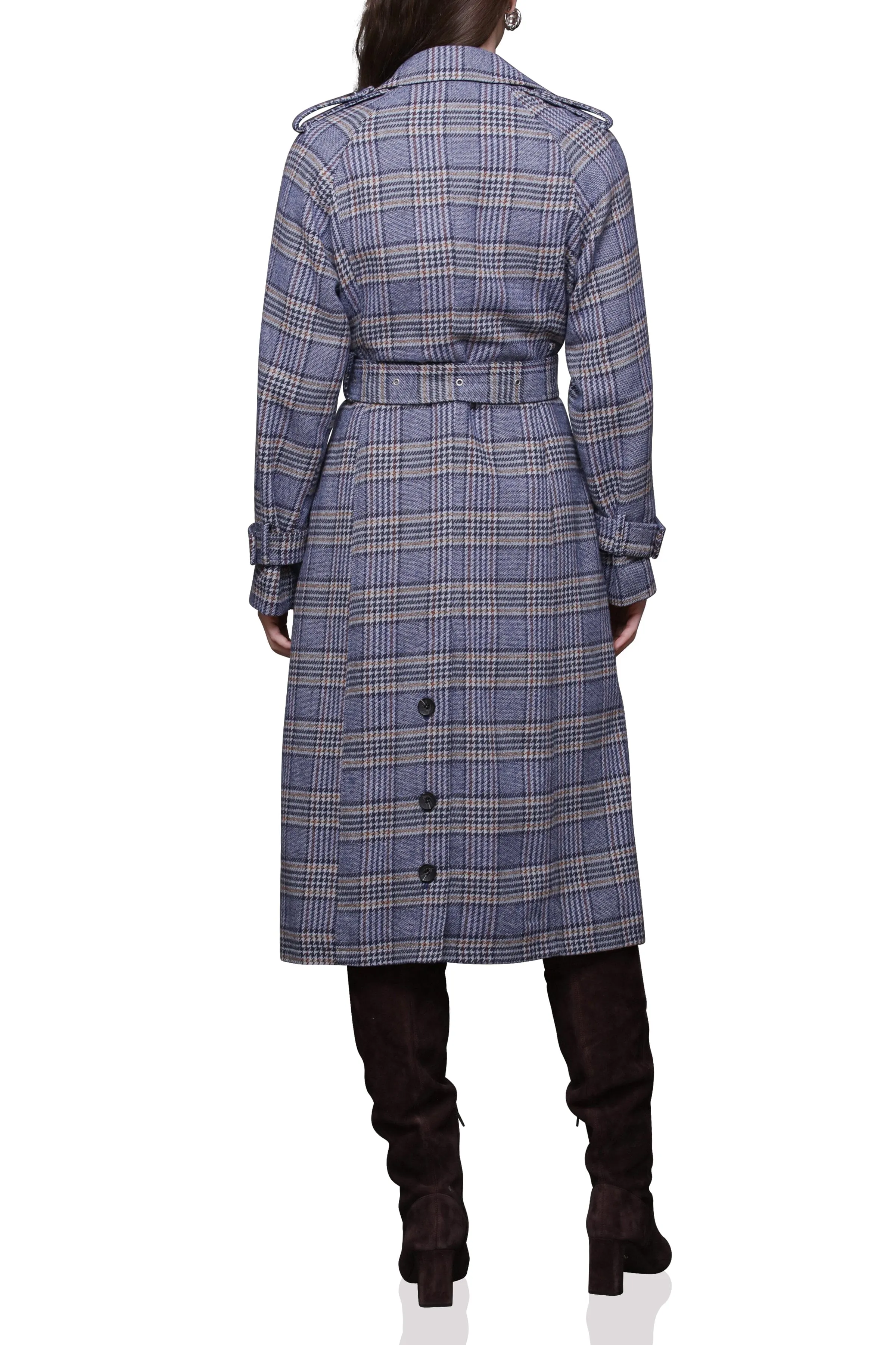 Plaid Belted Utility Trench Coat sold by Avec Les Filles product image thumbnail 3