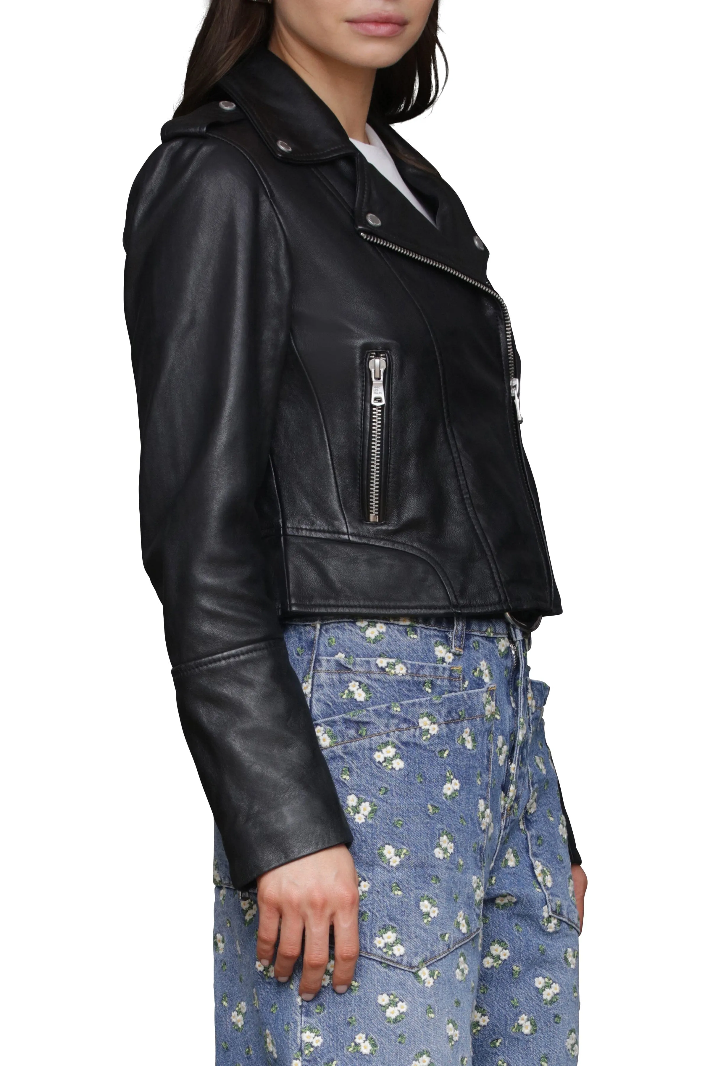 Cropped Genuine Leather Jacket sold by Avec Les Filles product image thumbnail 5