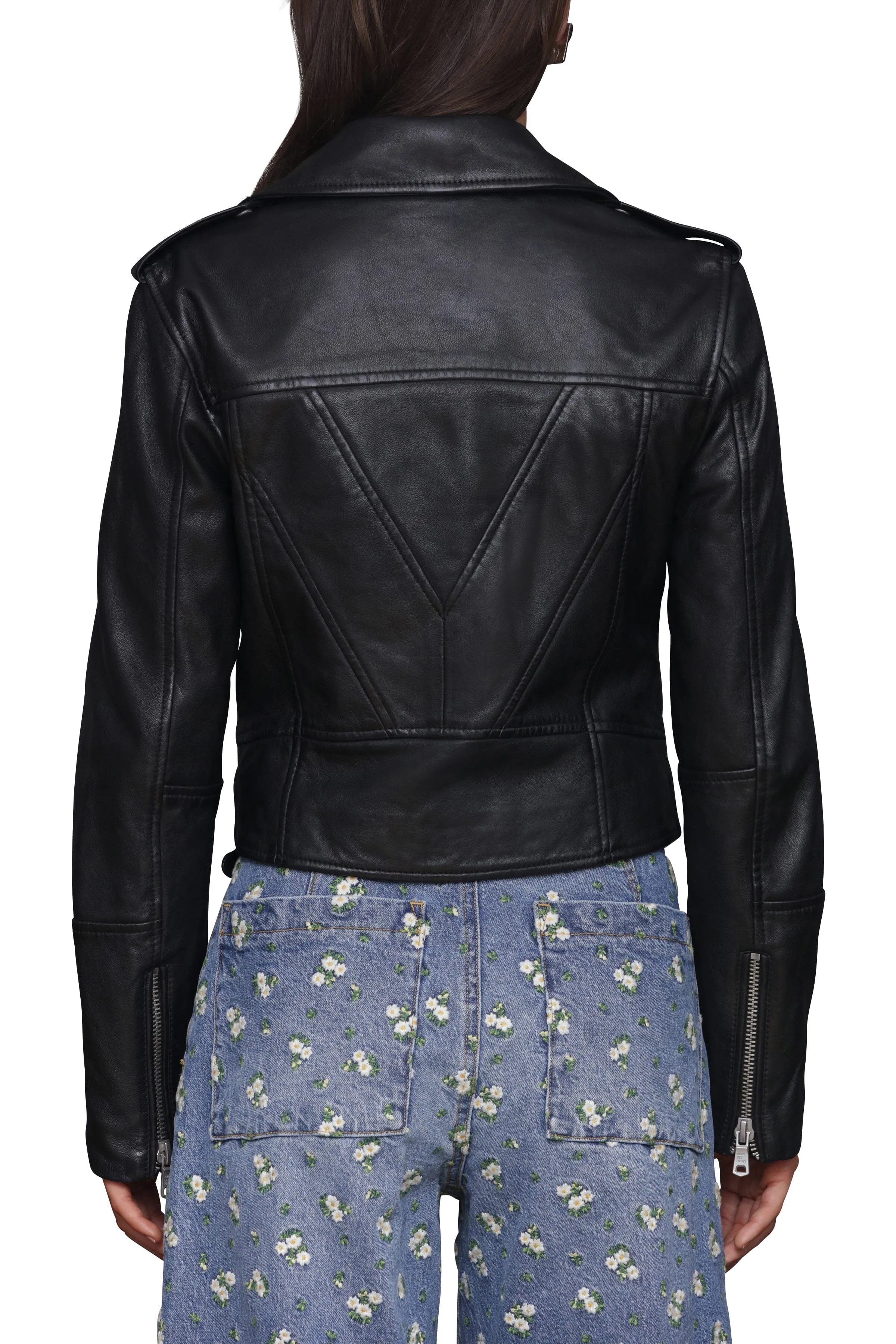 Cropped Genuine Leather Jacket sold by Avec Les Filles product image thumbnail 3