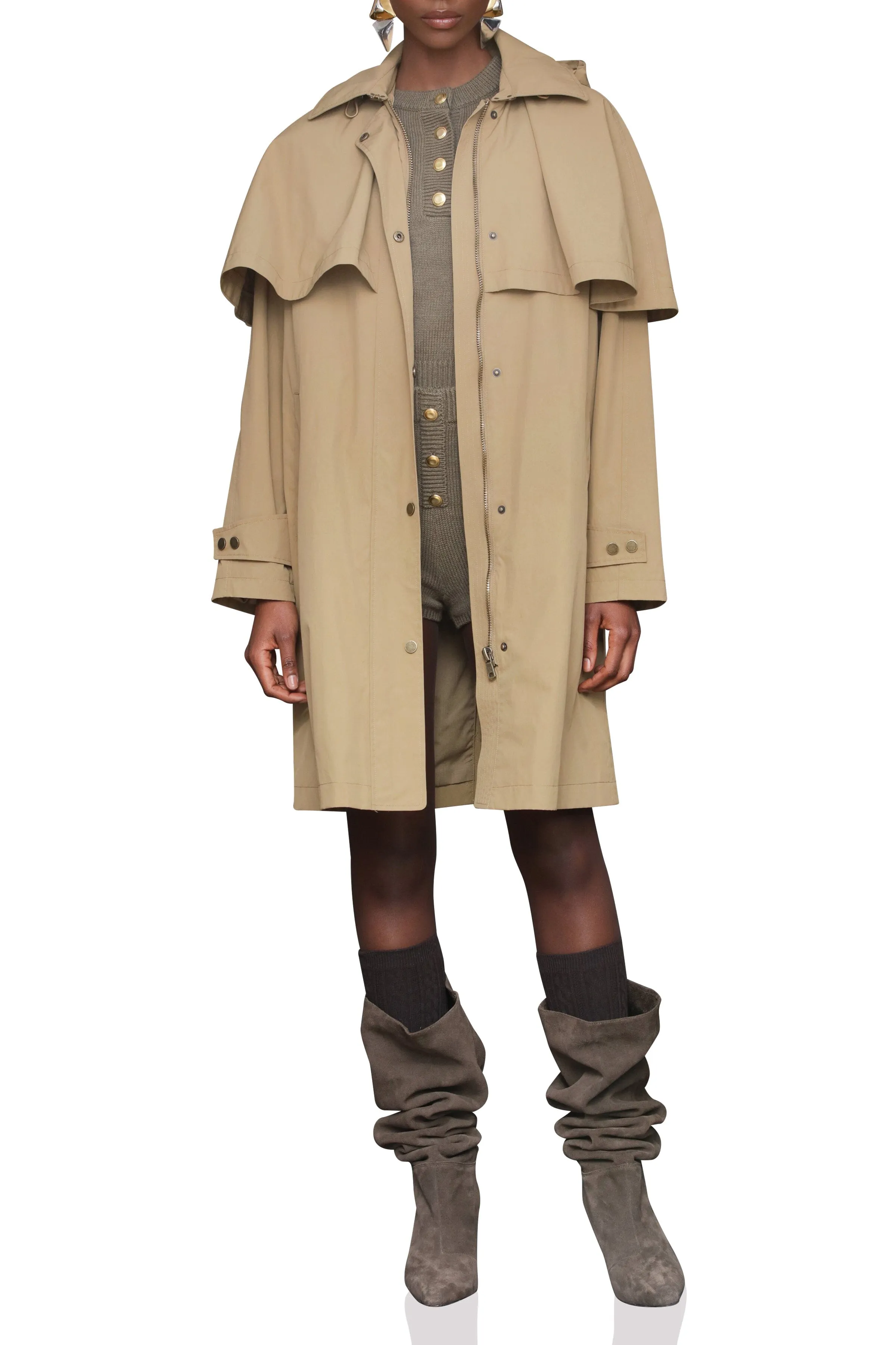 Nylon Cape Raincoat sold by Avec Les Filles