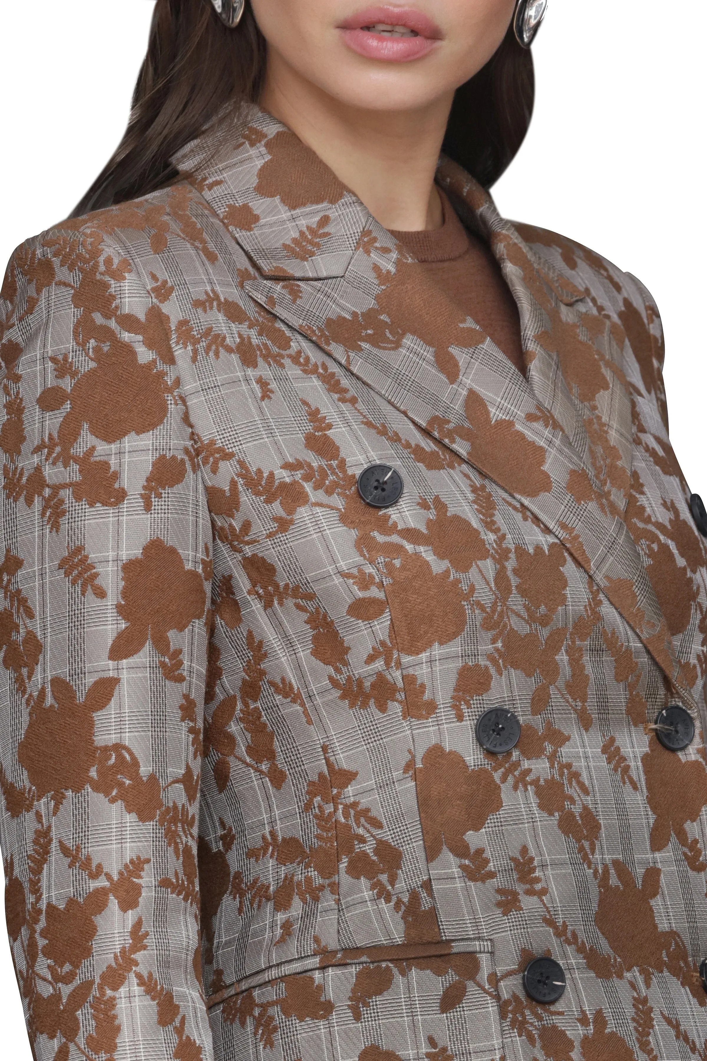 Floral Jacquard Hourglass Blazer sold by Avec Les Filles product image thumbnail 3