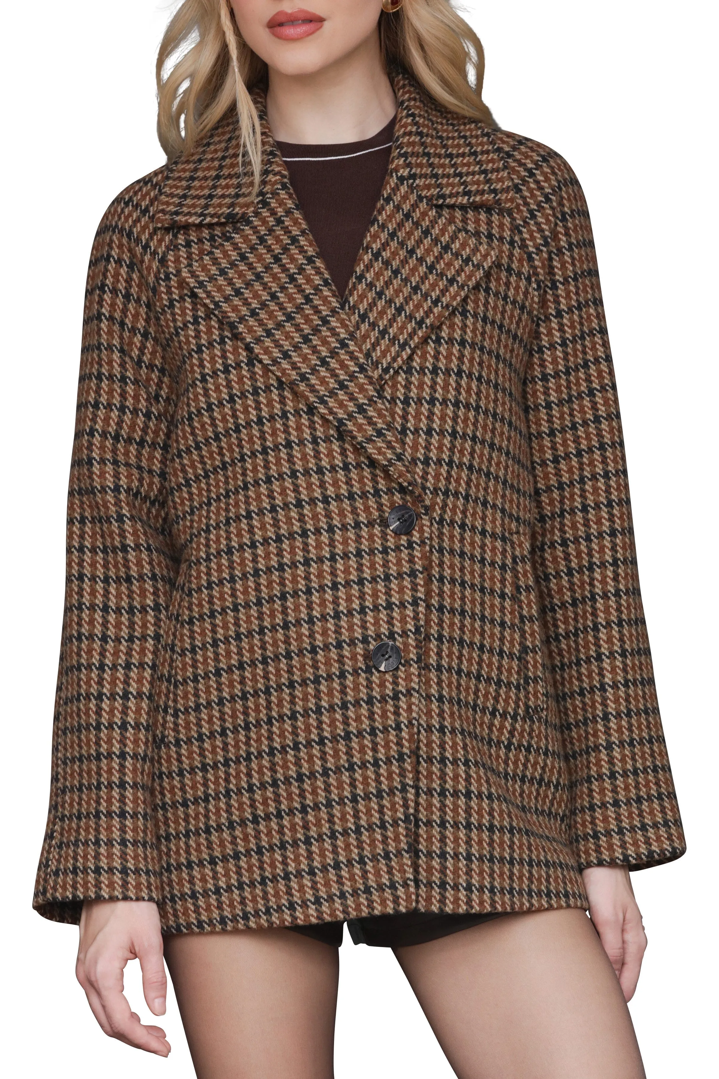 Plaid Raglan Peacoat sold by Avec Les Filles product image thumbnail 3