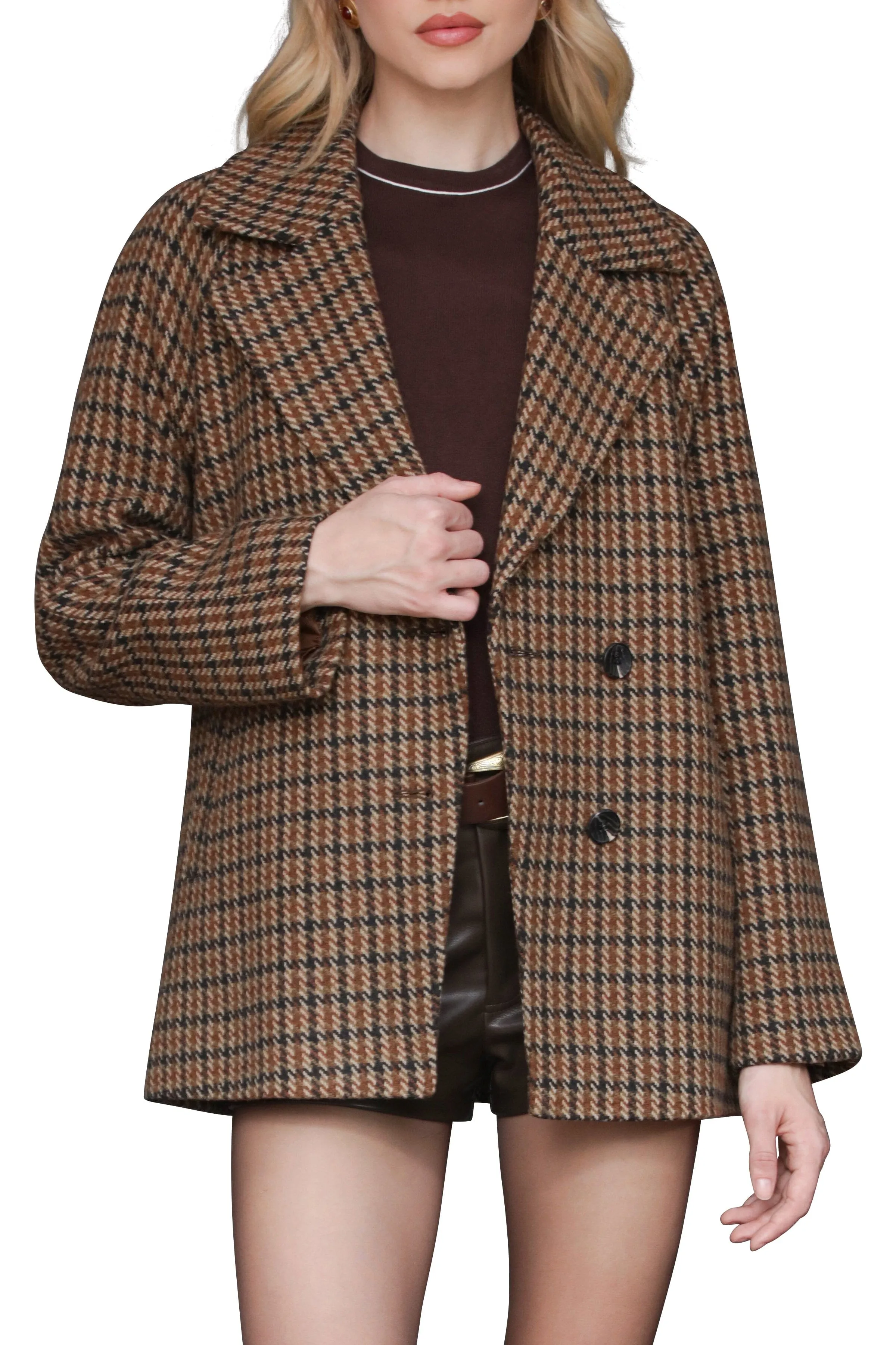 Plaid Raglan Peacoat sold by Avec Les Filles product image thumbnail 4