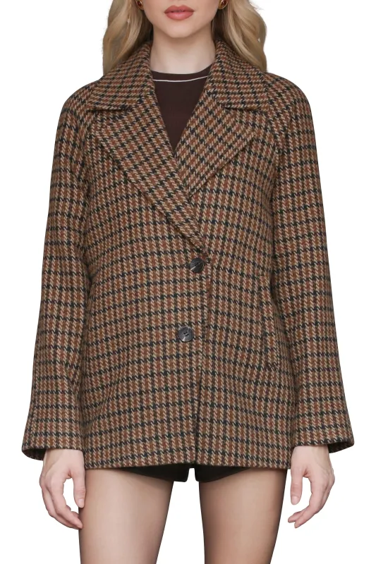 Plaid Raglan Peacoat sold by Avec Les Filles