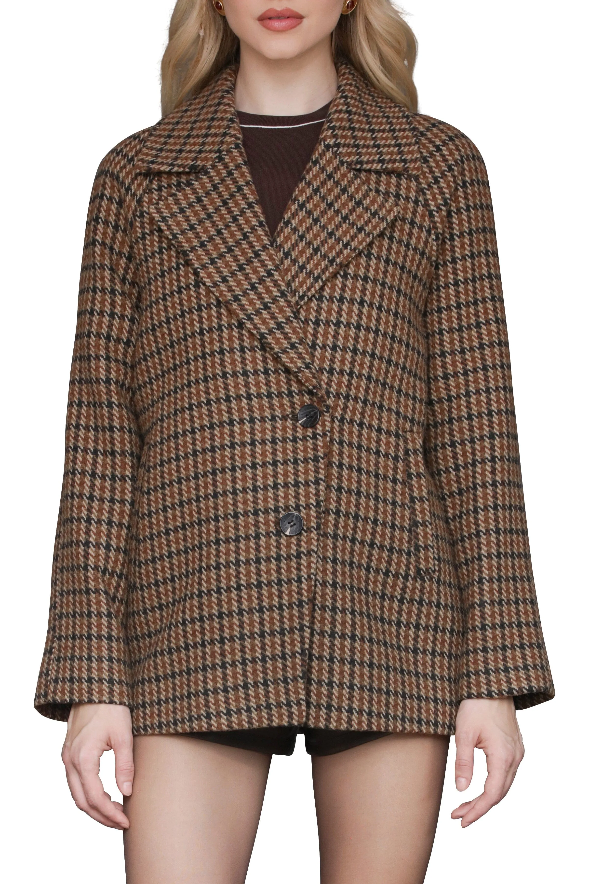 Plaid Raglan Peacoat sold by Avec Les Filles