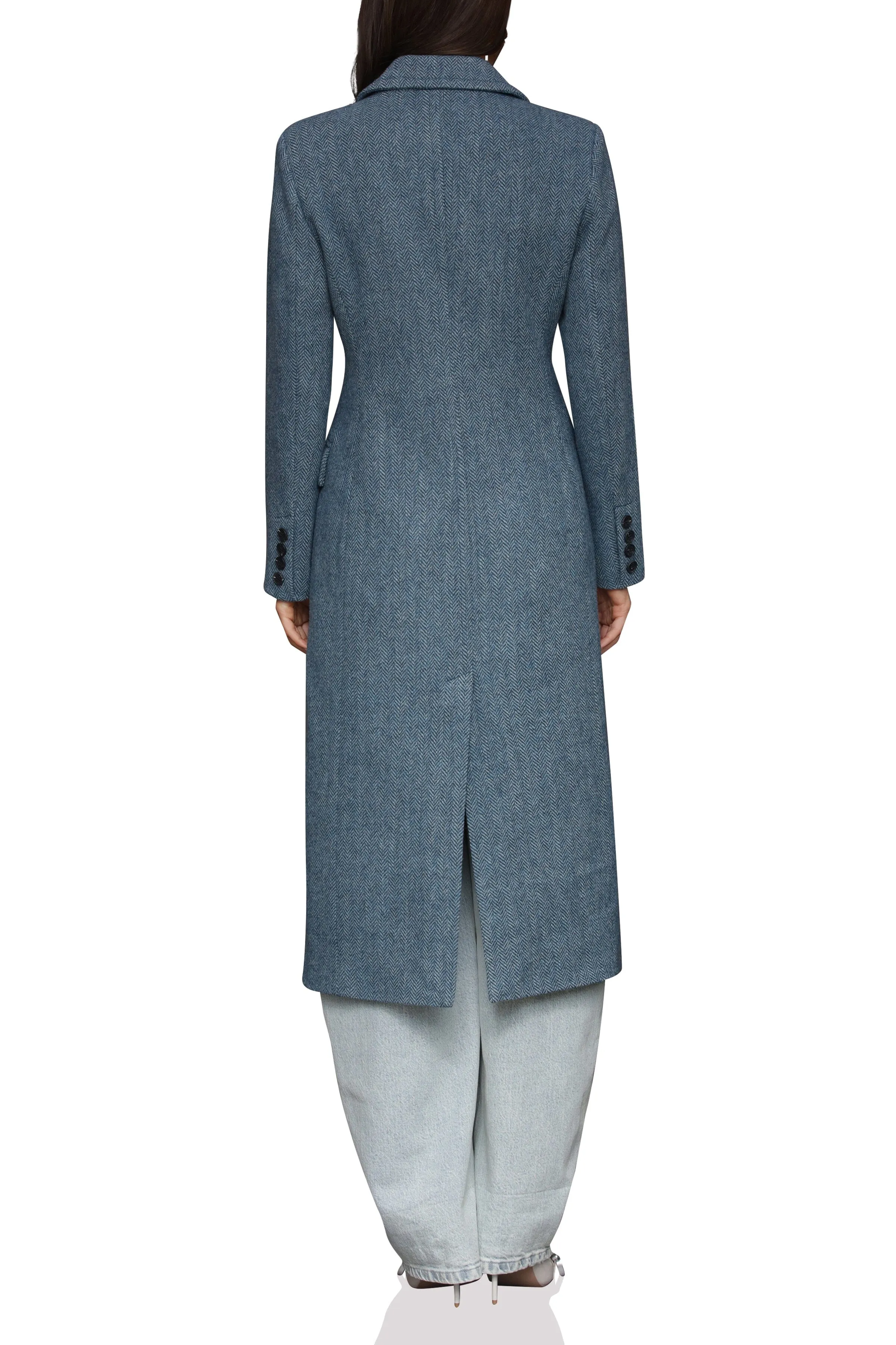 Herringbone Strong Shoulder Hourglass Coat sold by Avec Les Filles product image thumbnail 4