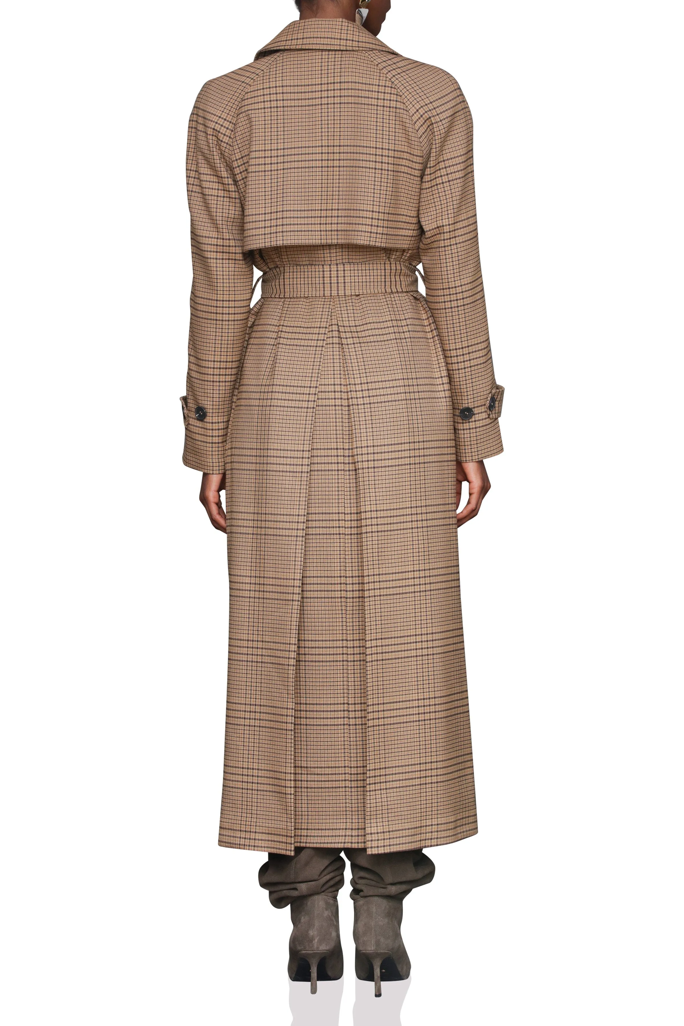 Oversized Plaid Maxi Trench Coat sold by Avec Les Filles product image thumbnail 2