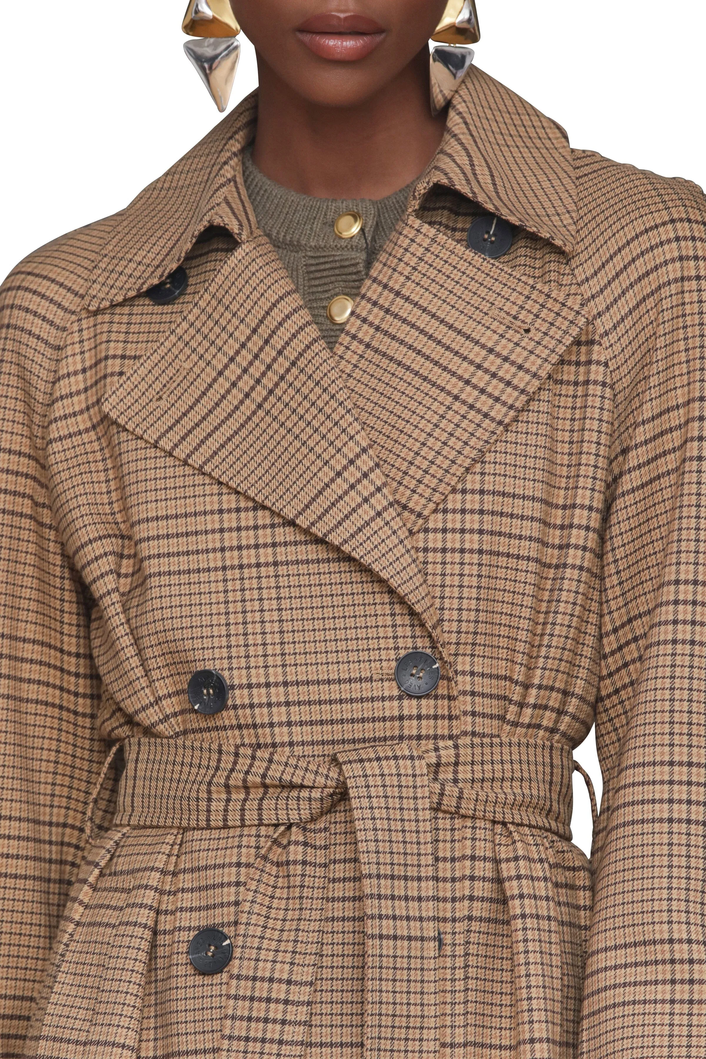 Oversized Plaid Maxi Trench Coat sold by Avec Les Filles product image thumbnail 3