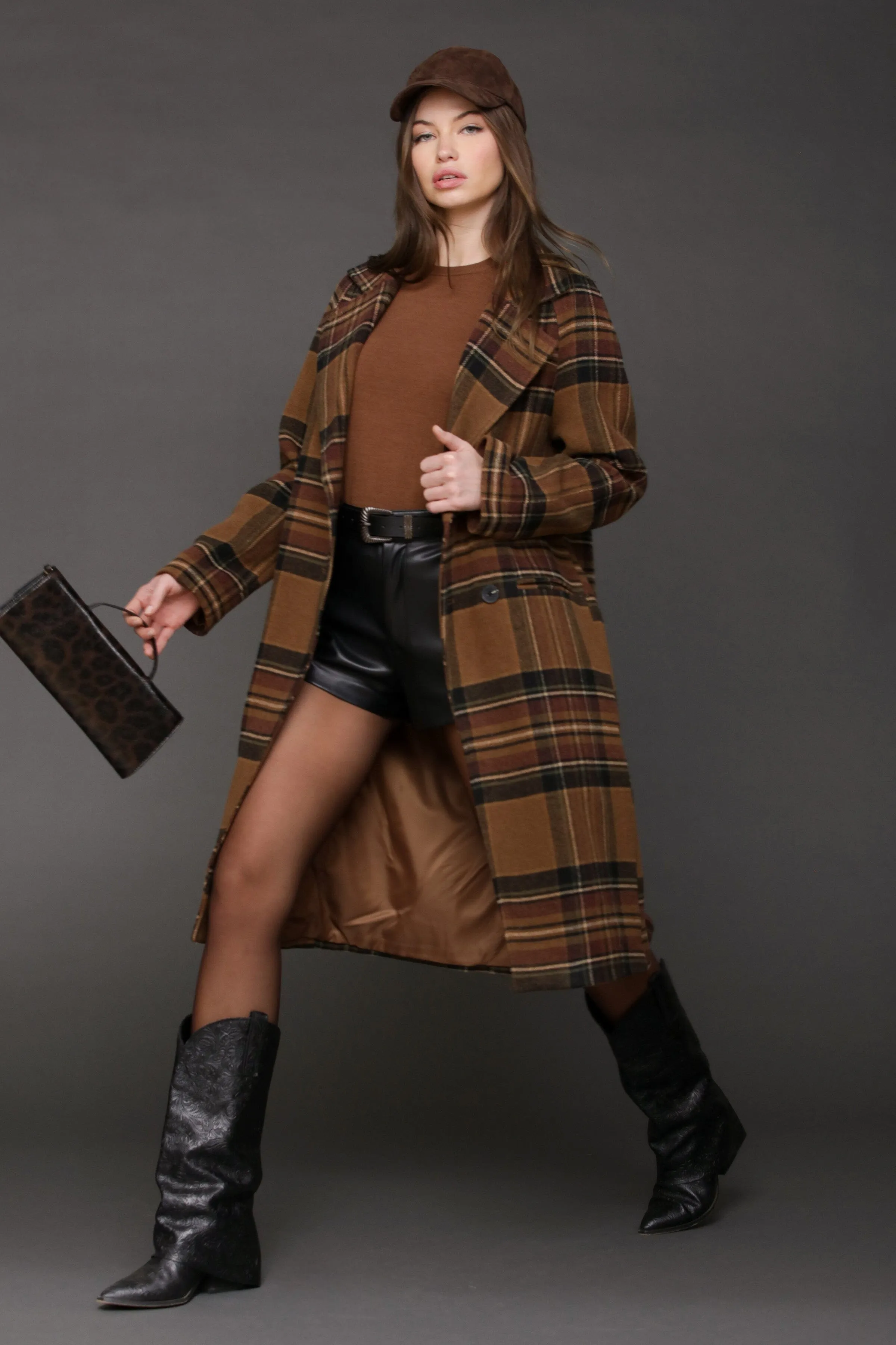 Plaid Relaxed Walker Coat sold by Avec Les Filles