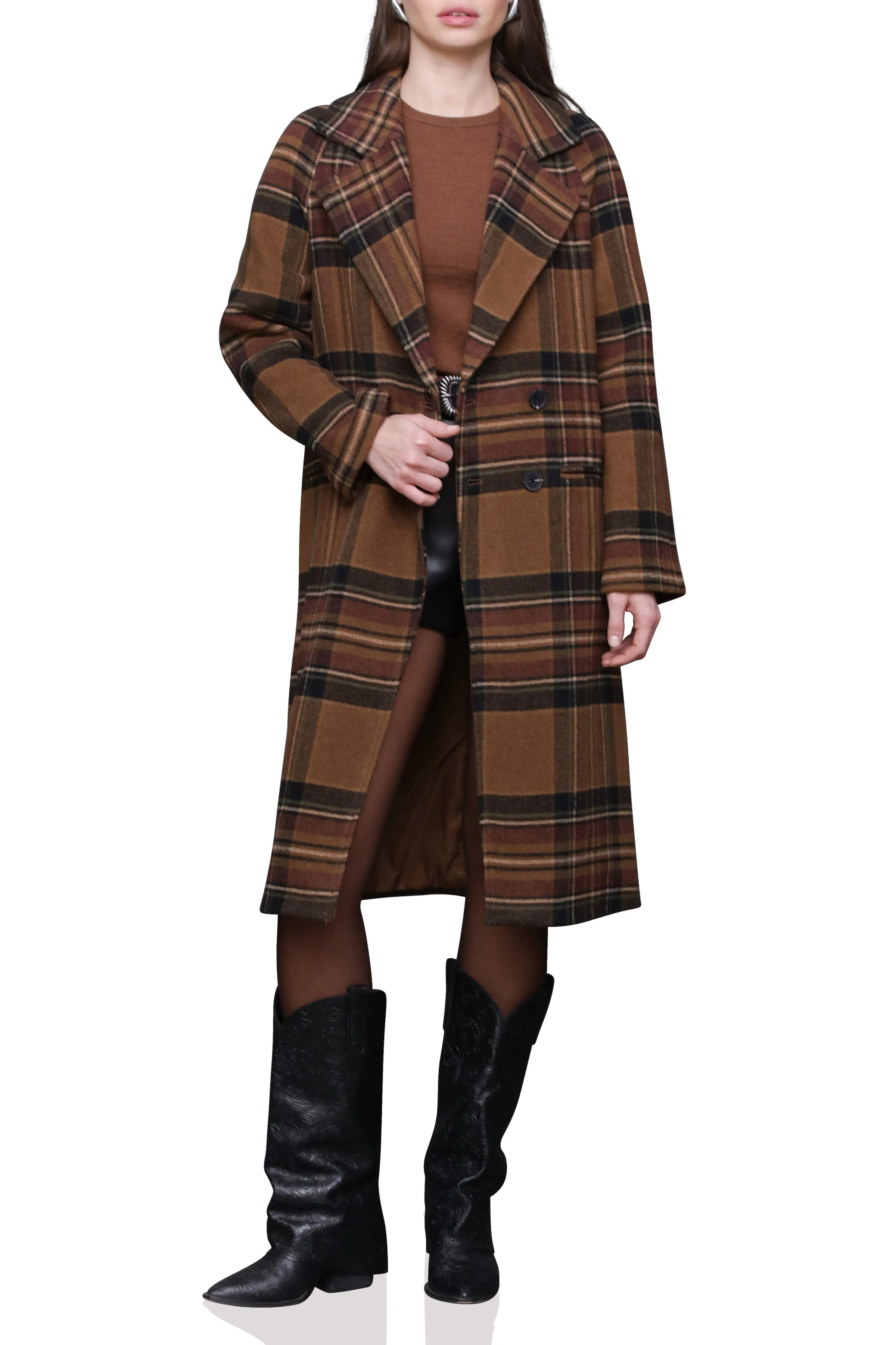 Plaid Relaxed Walker Coat sold by Avec Les Filles product image thumbnail 4