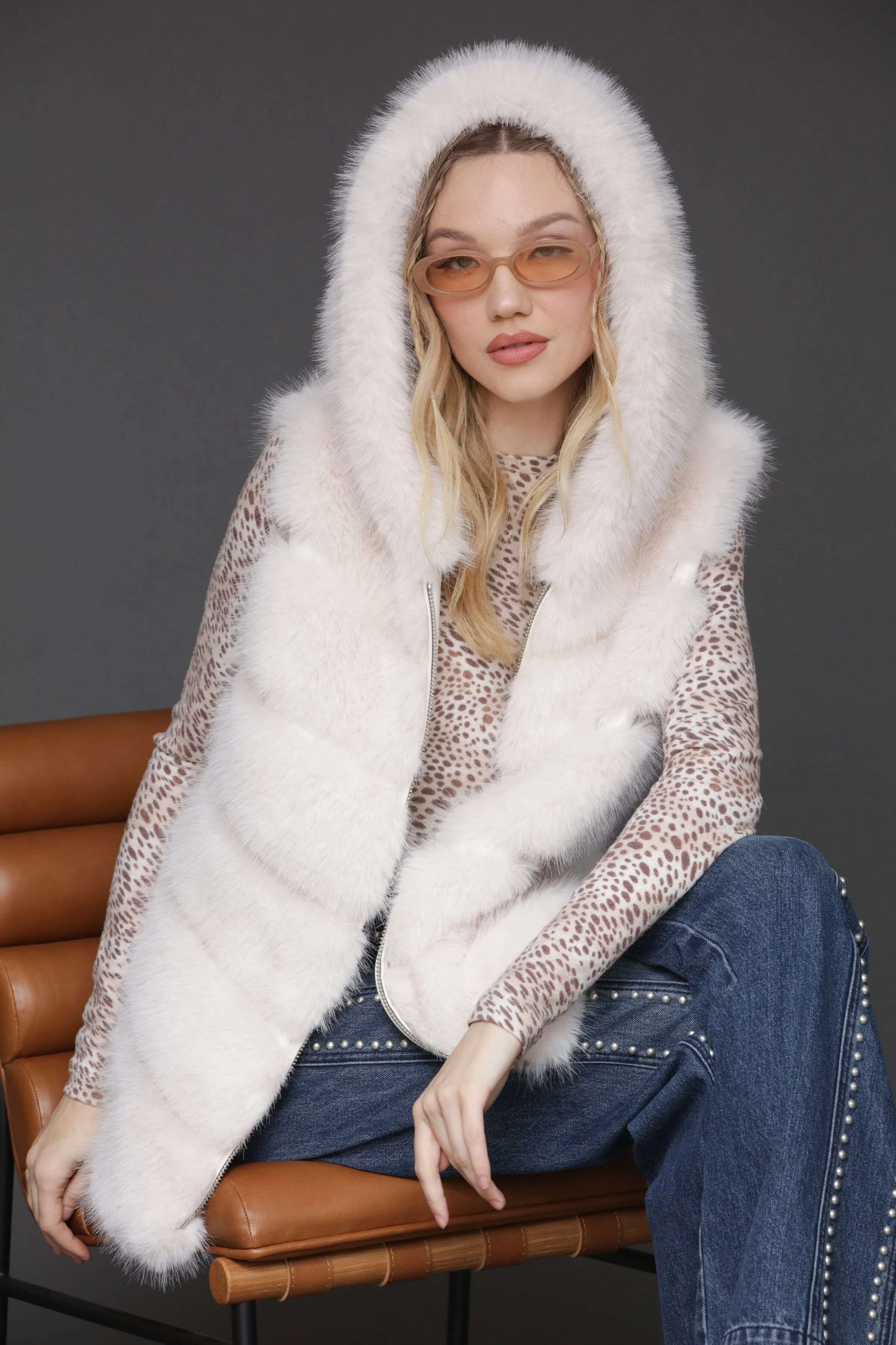 Luxe Faux Fur Paneled Vest sold by Avec Les Filles