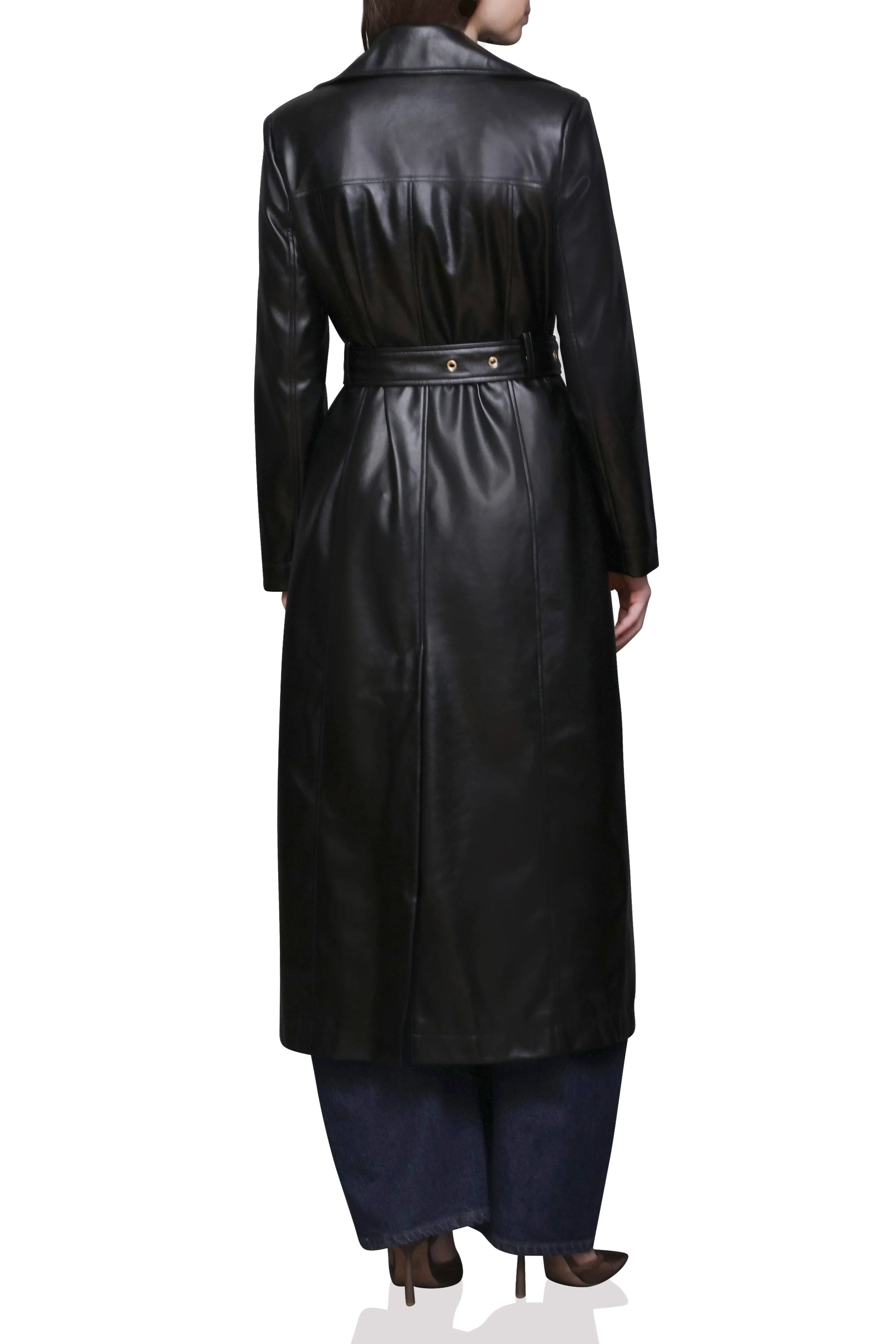 Faux Leather Belted Utility Trench Coat sold by Avec Les Filles product image thumbnail 2