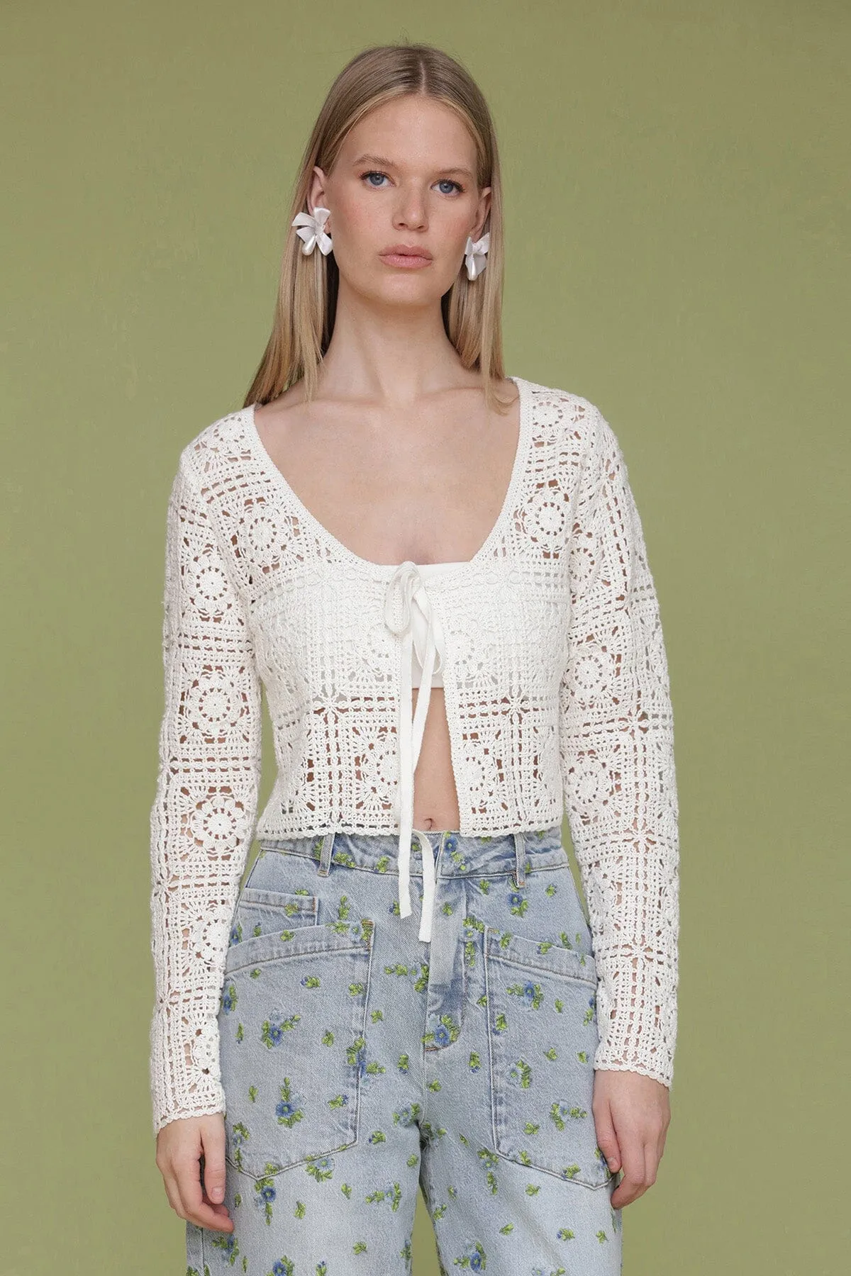 Cardigan Tie At Front sold by Avec Les Filles product image thumbnail 4