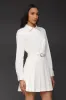 Belted Cotton Blend Pleated Shirtdress sold by Avec Les Filles