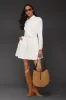 Belted Cotton Blend Pleated Shirtdress sold by Avec Les Filles