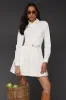 Belted Cotton Blend Pleated Shirtdress sold by Avec Les Filles
