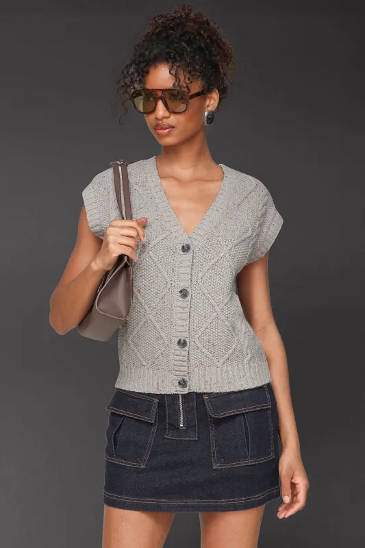 Textured Donegal Knit Vest sold by Avec Les Filles