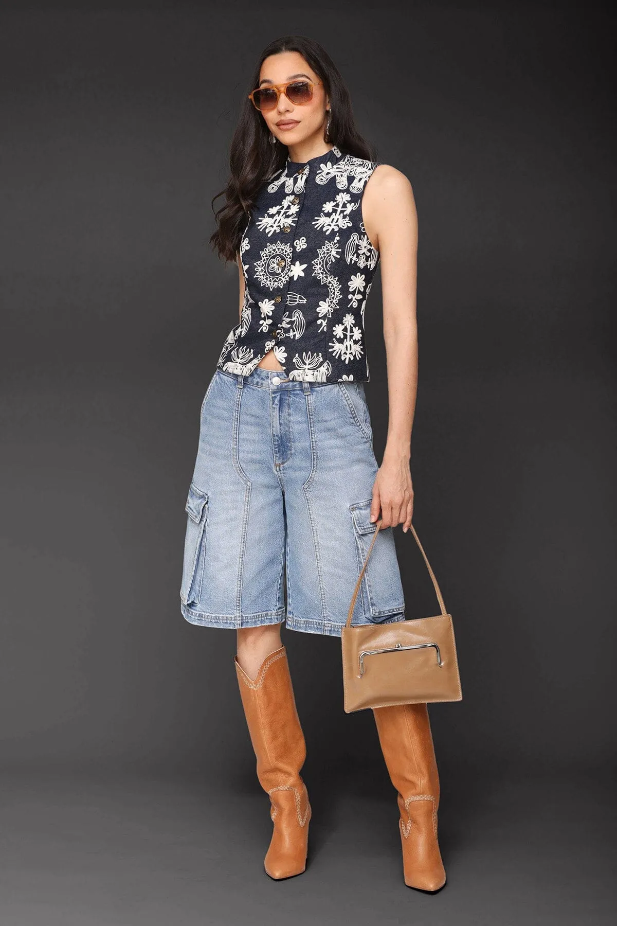 Brocade Vest Top sold by Avec Les Filles product image thumbnail 2