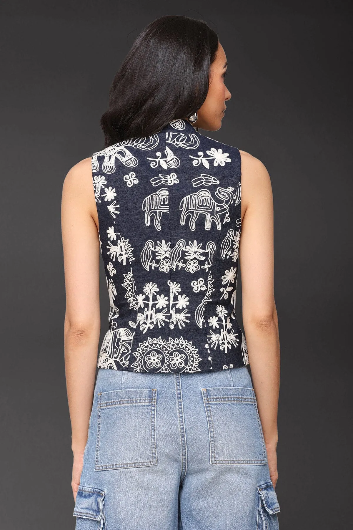 Brocade Vest Top sold by Avec Les Filles product image thumbnail 5