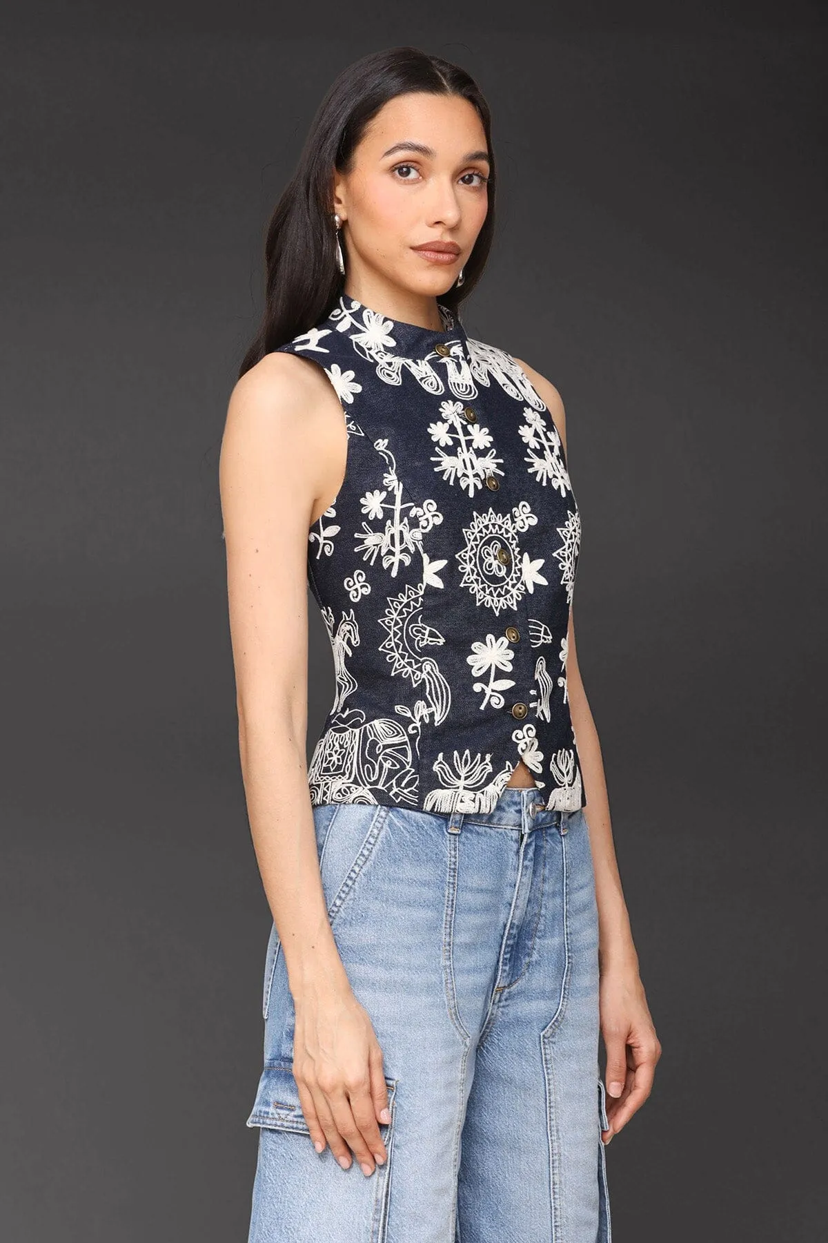 Brocade Vest Top sold by Avec Les Filles product image thumbnail 4