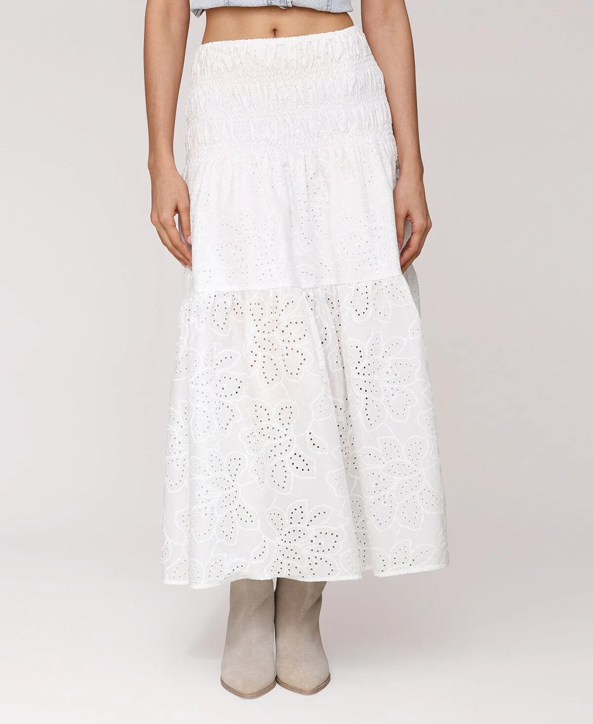 Cotton Broderie Anglaise Maxi Skirt sold by Avec Les Filles product image thumbnail 3