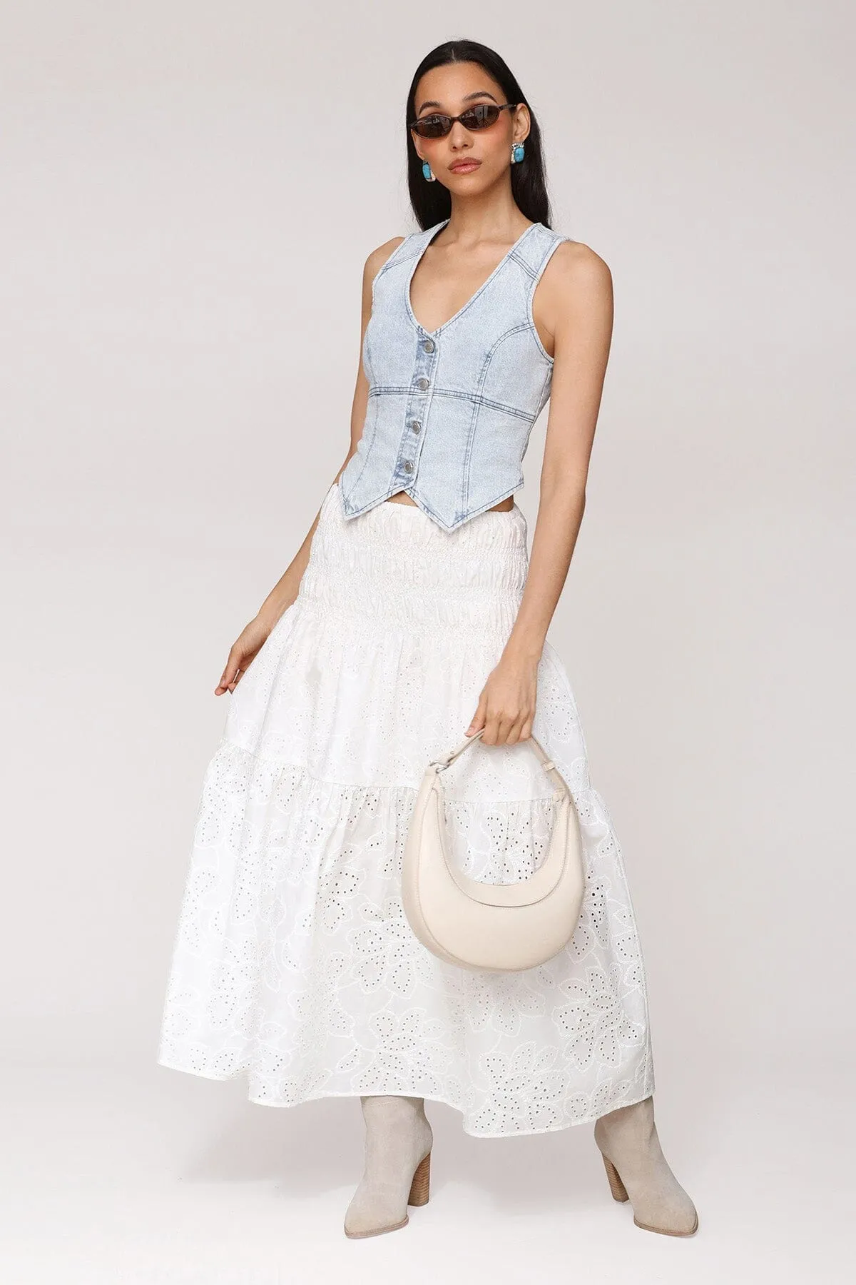Cotton Broderie Anglaise Maxi Skirt sold by Avec Les Filles product image thumbnail 2