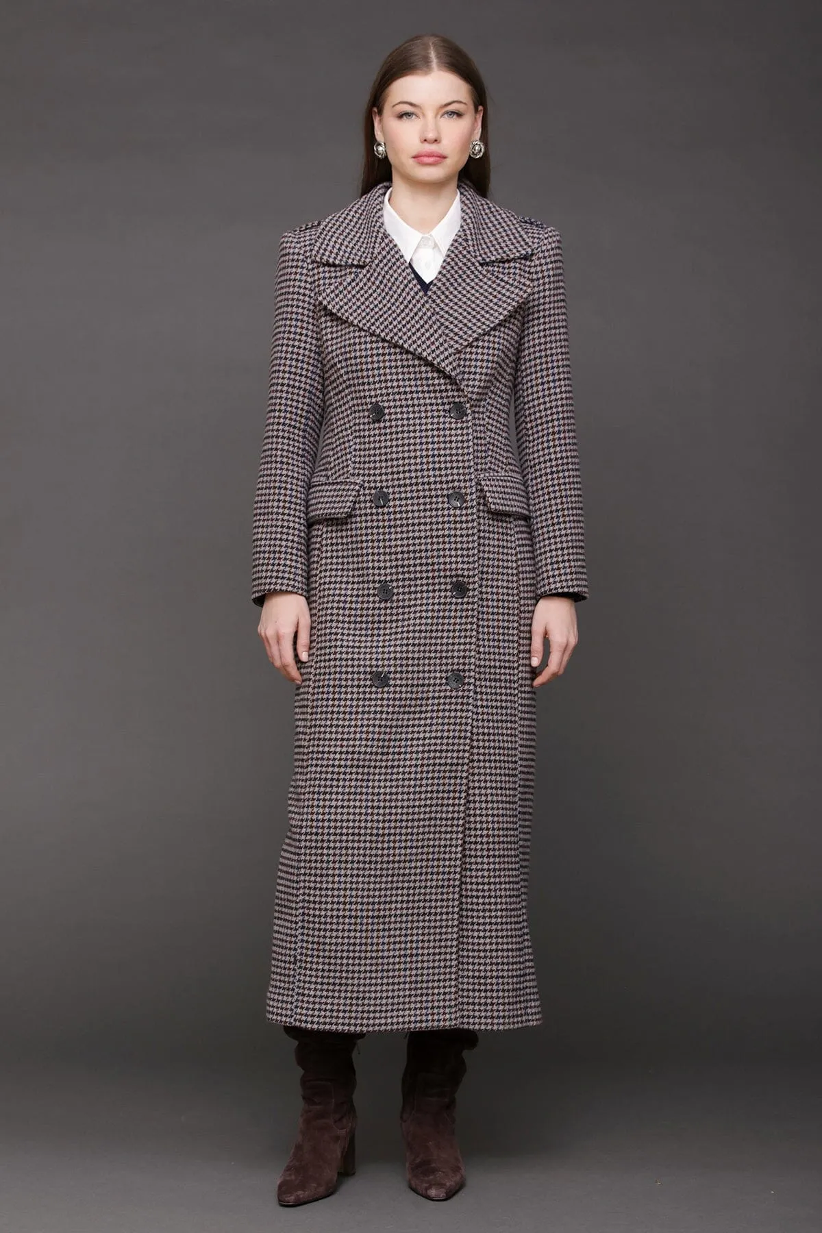 Heritage Houndstooth Maxi Coat sold by Avec Les Filles product image thumbnail 4