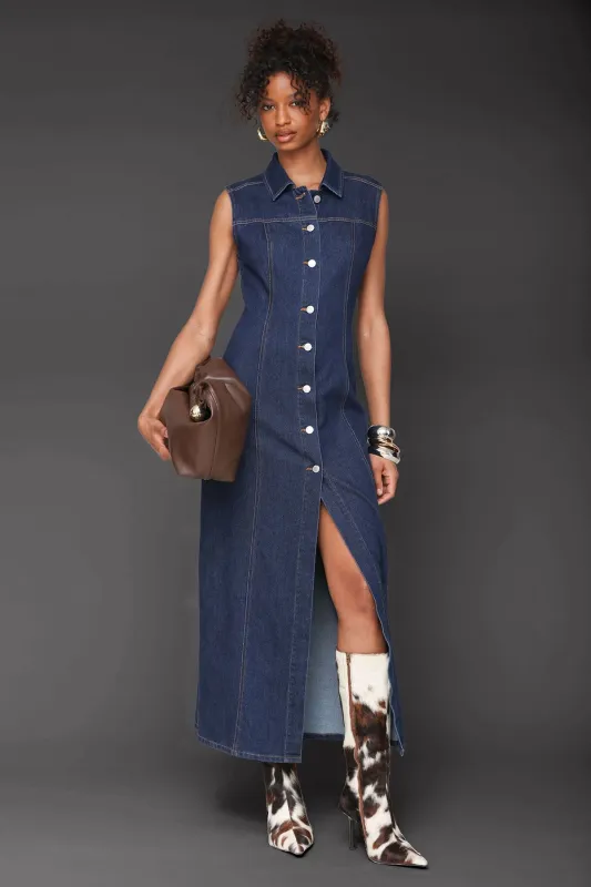 Sleeveless Denim Maxi Dress sold by Avec Les Filles
