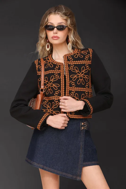 Floral Embroidered Tailored Jacket sold by Avec Les Filles