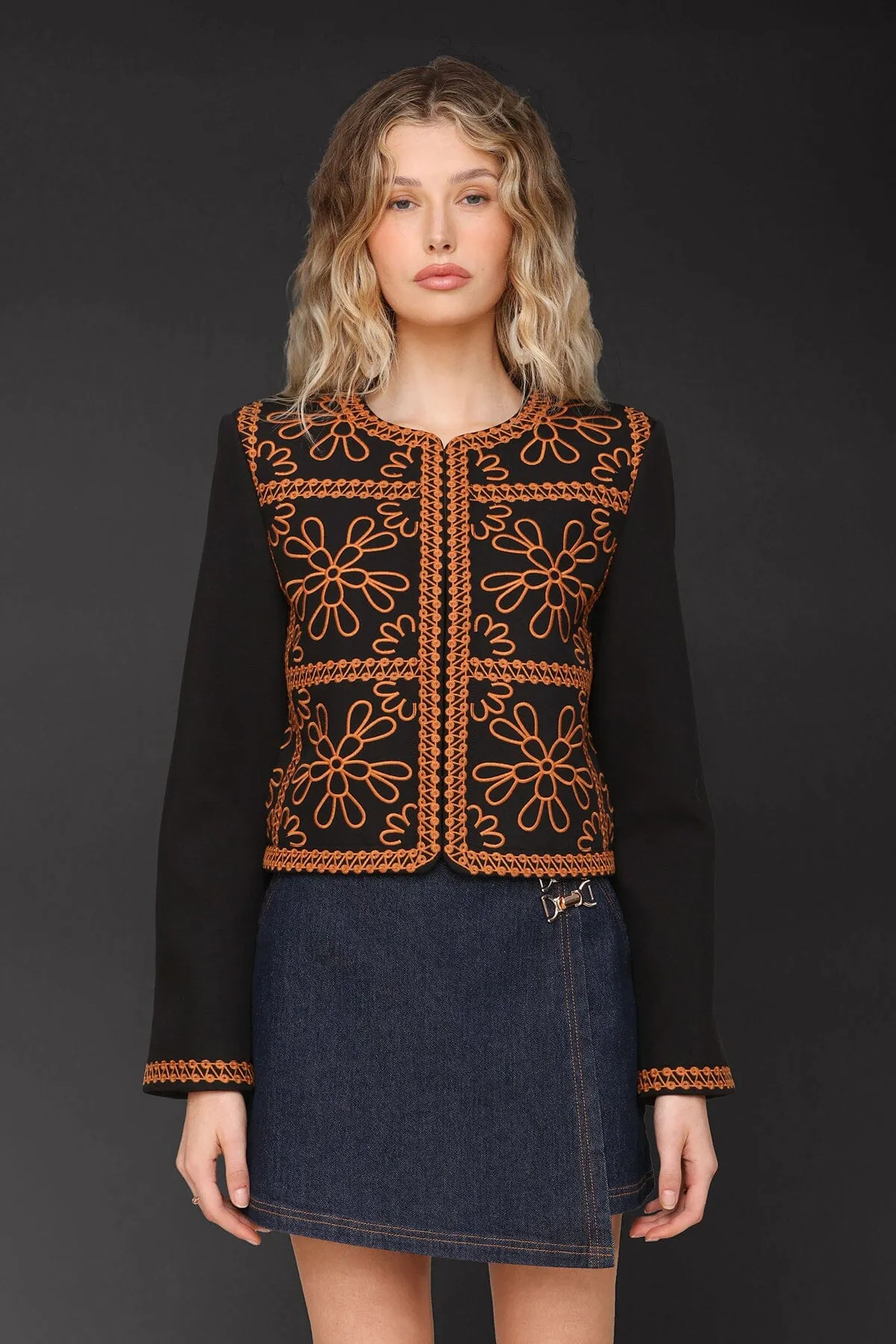 Floral Embroidered Tailored Jacket sold by Avec Les Filles product image thumbnail 4