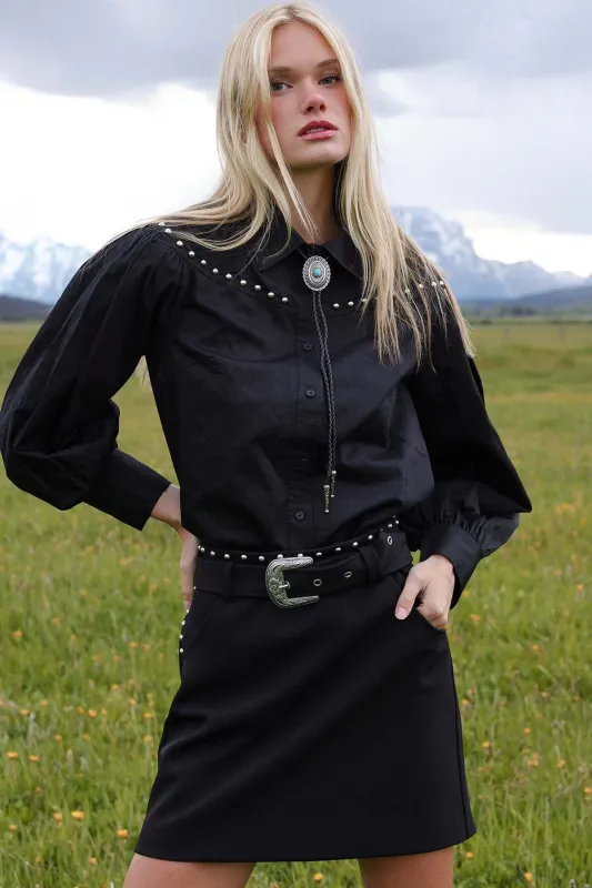 Western Studded Cotton Shirt sold by Avec Les Filles