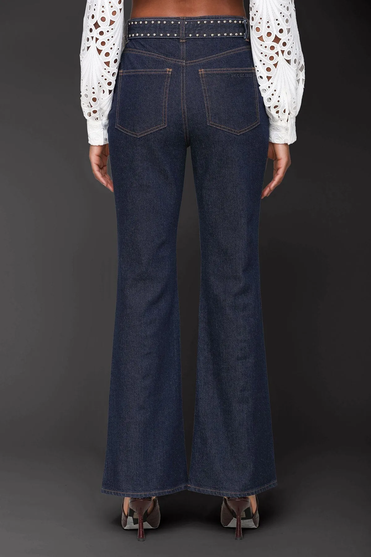 Studded Belted Flare Jeans sold by Avec Les Filles product image thumbnail 5