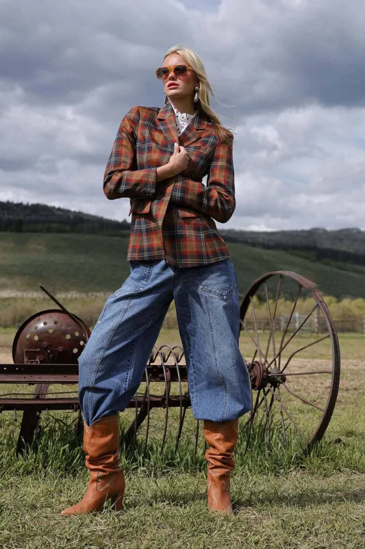 Autumn Plaid Hourglass Blazer sold by Avec Les Filles