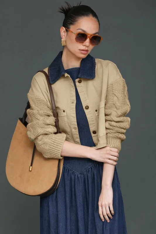 Mixed Media Chore Jacket sold by Avec Les Filles