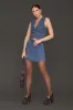 Braided Trim Denim Mini Skirt sold by Avec Les Filles